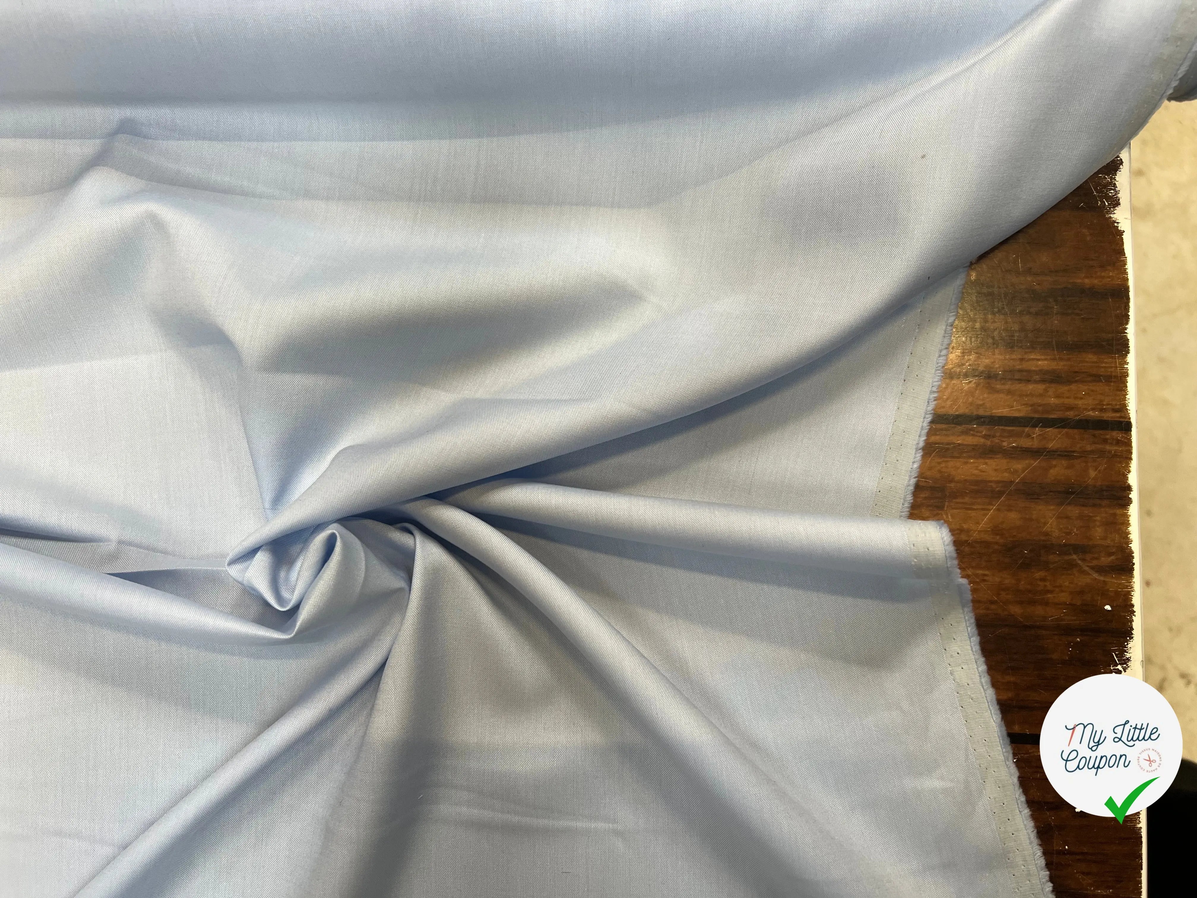 POPELINE DE COTON BLEU CLAIR - My Little Coupon