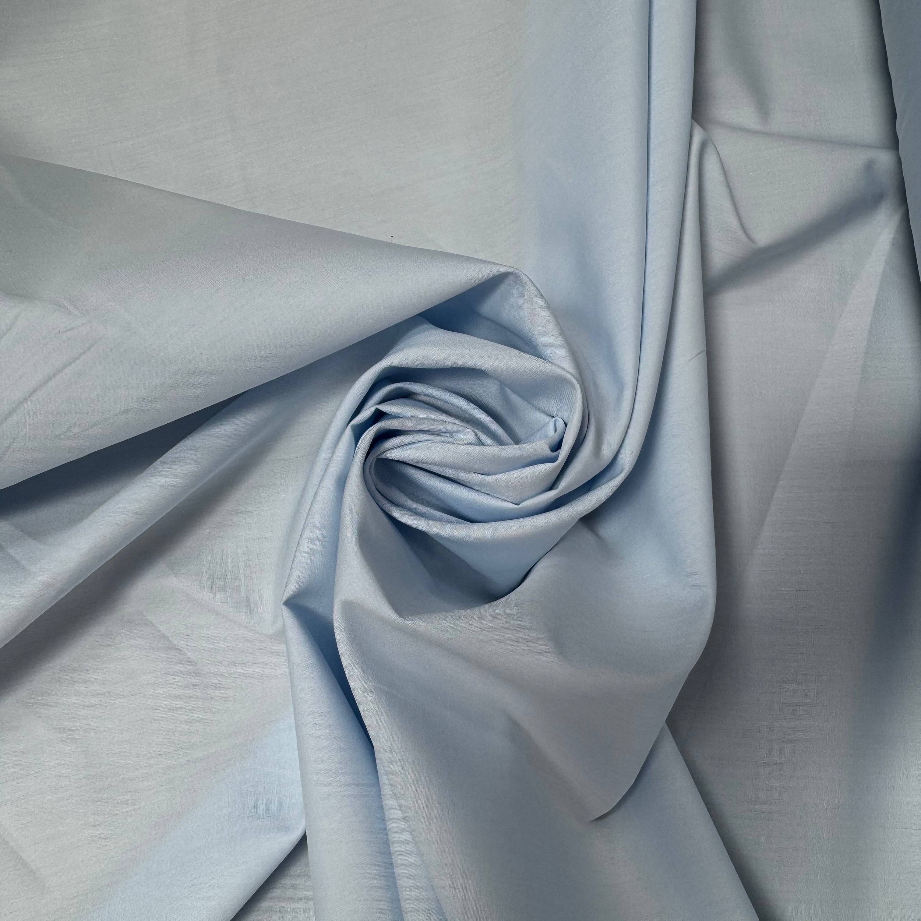 POPELINE DE COTON BLEU PASTEL UNI - My Little Coupon