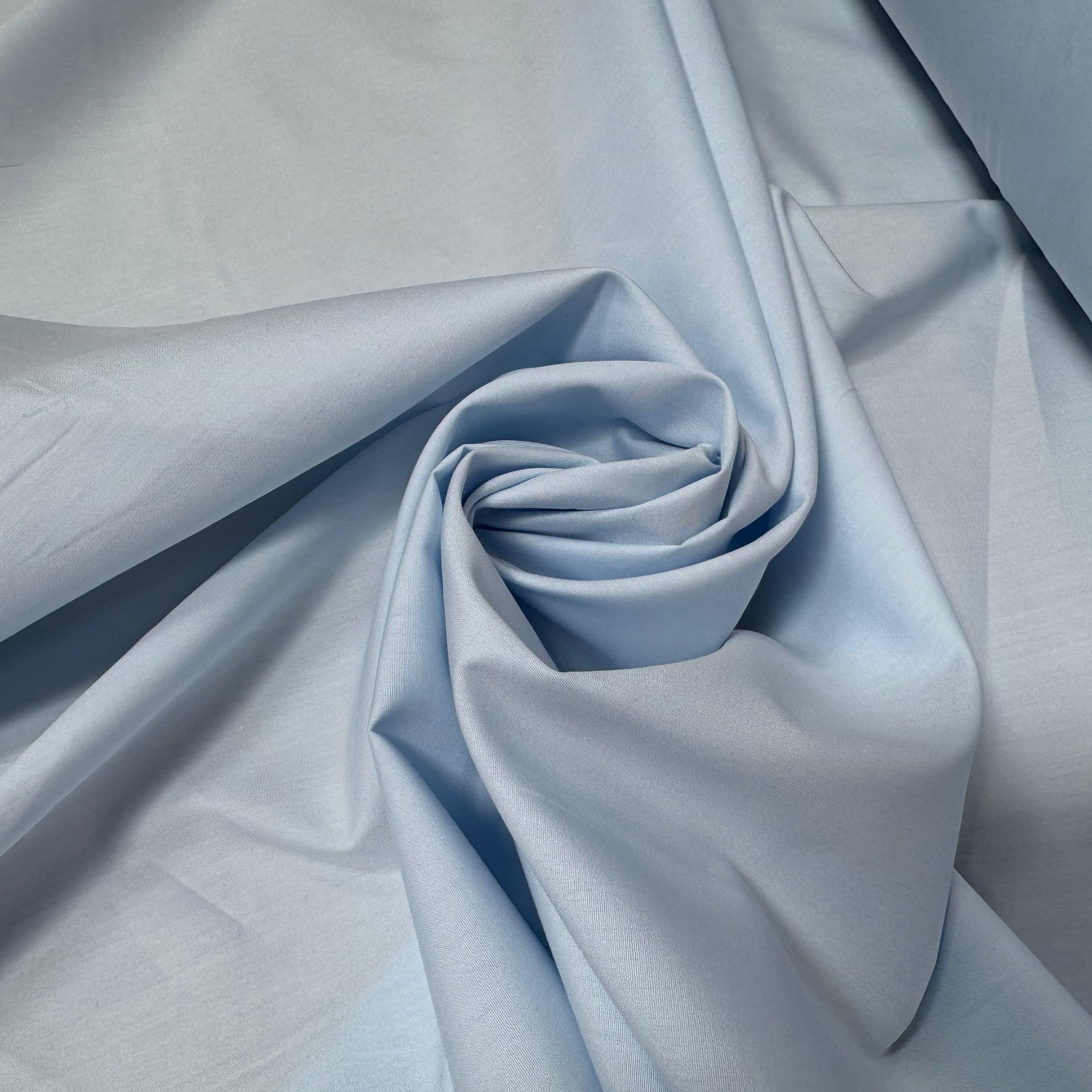 POPELINE DE COTON BLEU PASTEL UNI - My Little Coupon