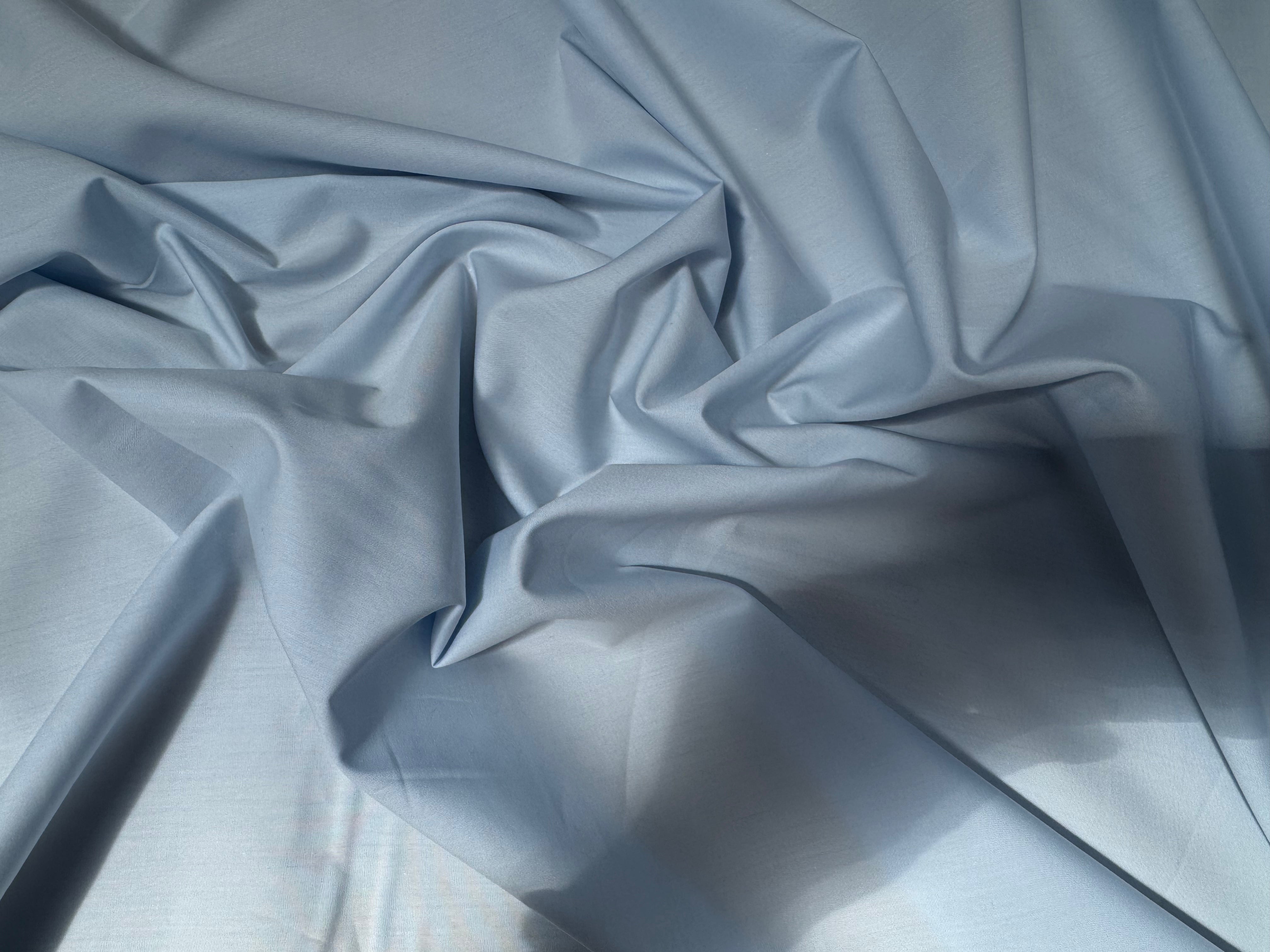 POPELINE DE COTON BLEU PASTEL UNI - My Little Coupon