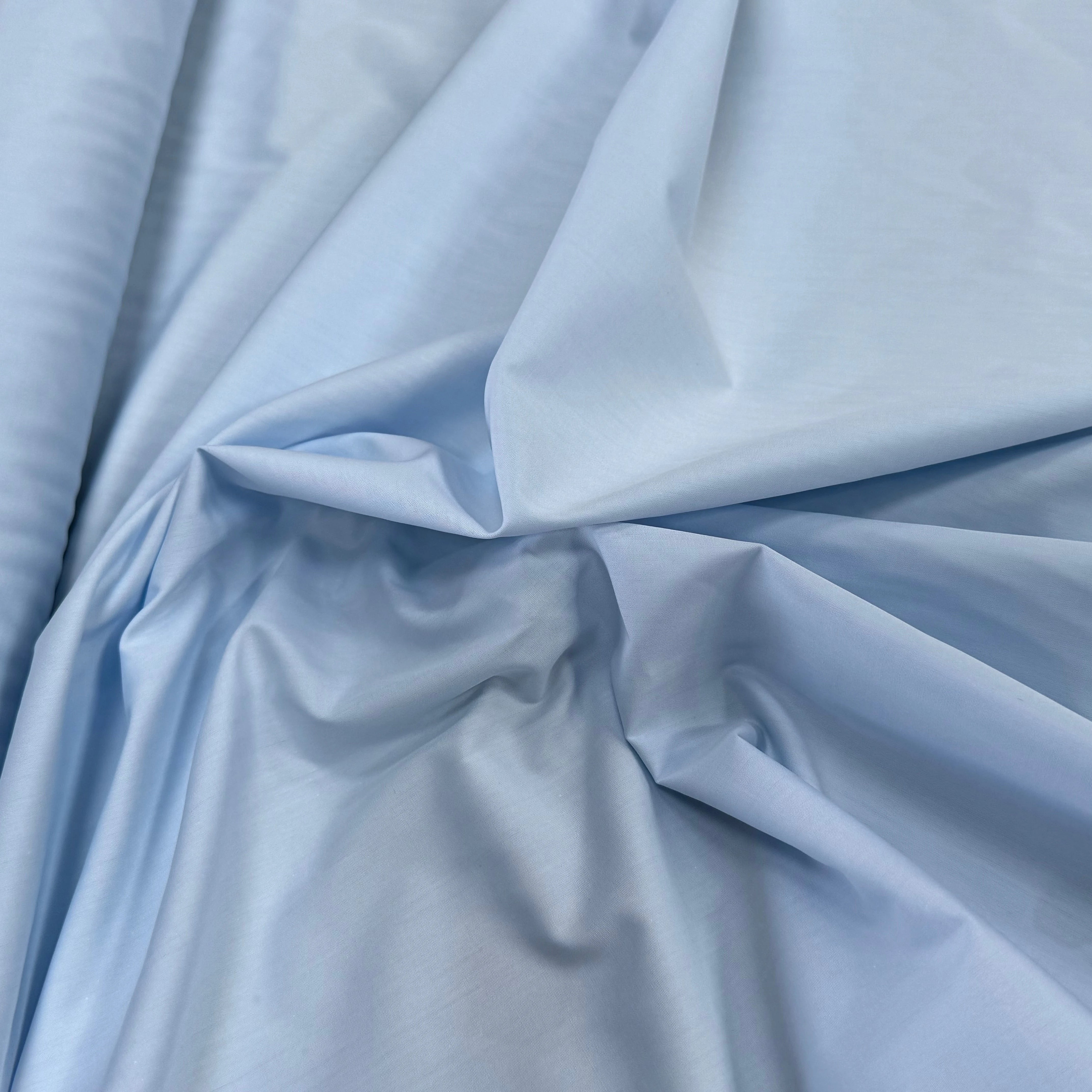 POPELINE DE COTON BLEU PASTEL UNI - My Little Coupon