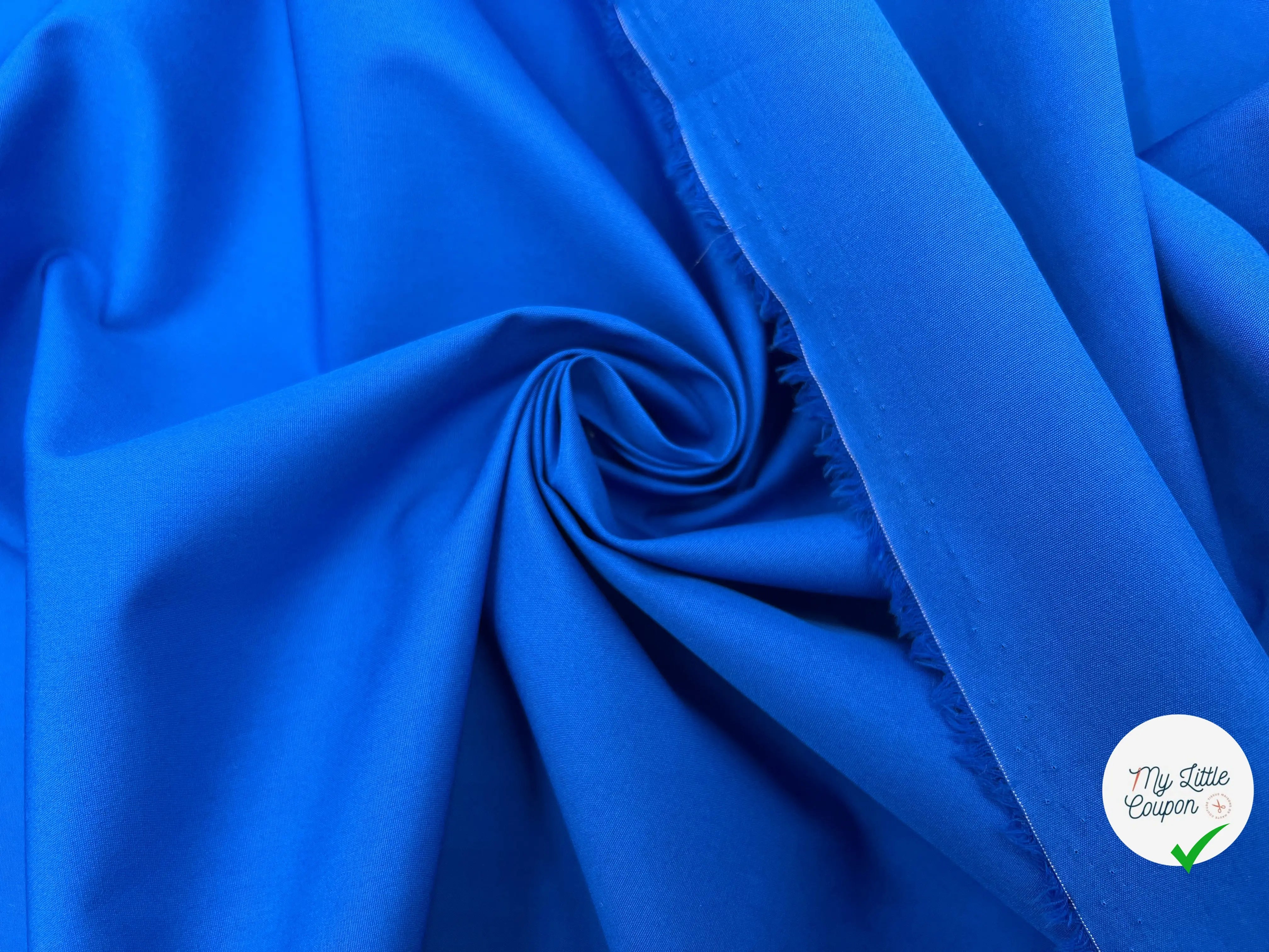 POPELINE DE COTON BLEU ROYAL FLASHY MSO
