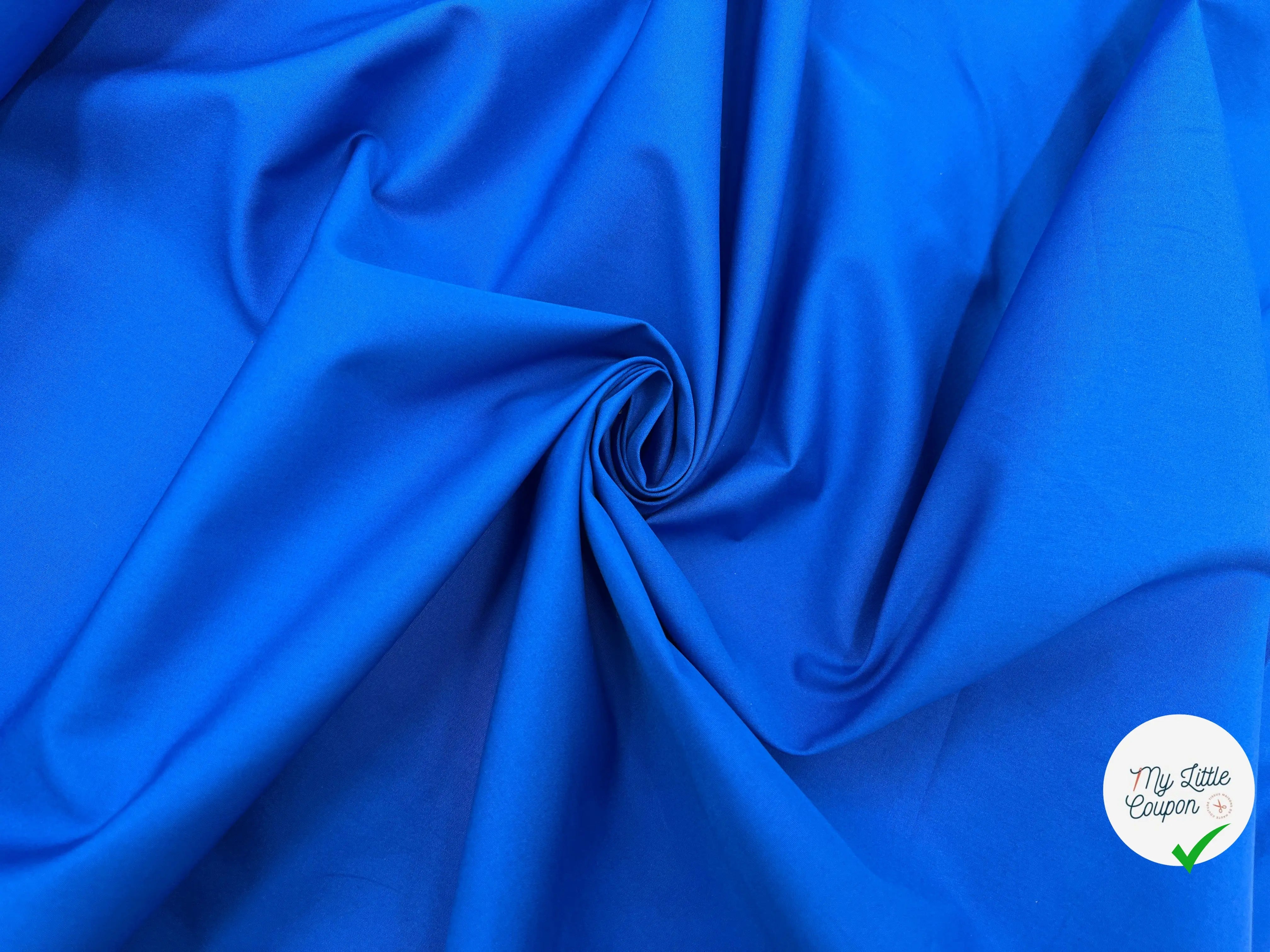 POPELINE DE COTON BLEU ROYAL FLASHY MSO