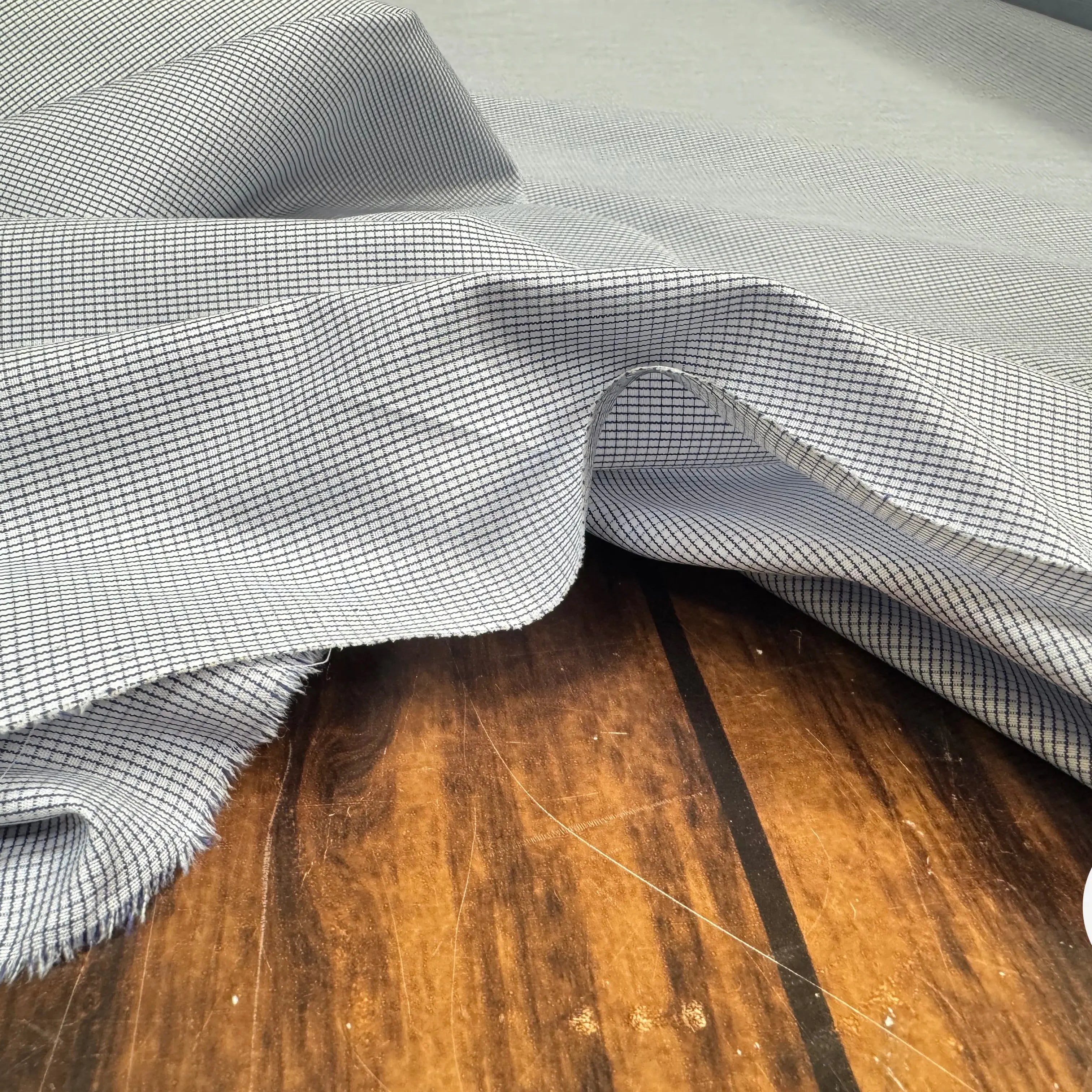 POPELINE DE COTON CARREAUX MARINE - My Little Coupon