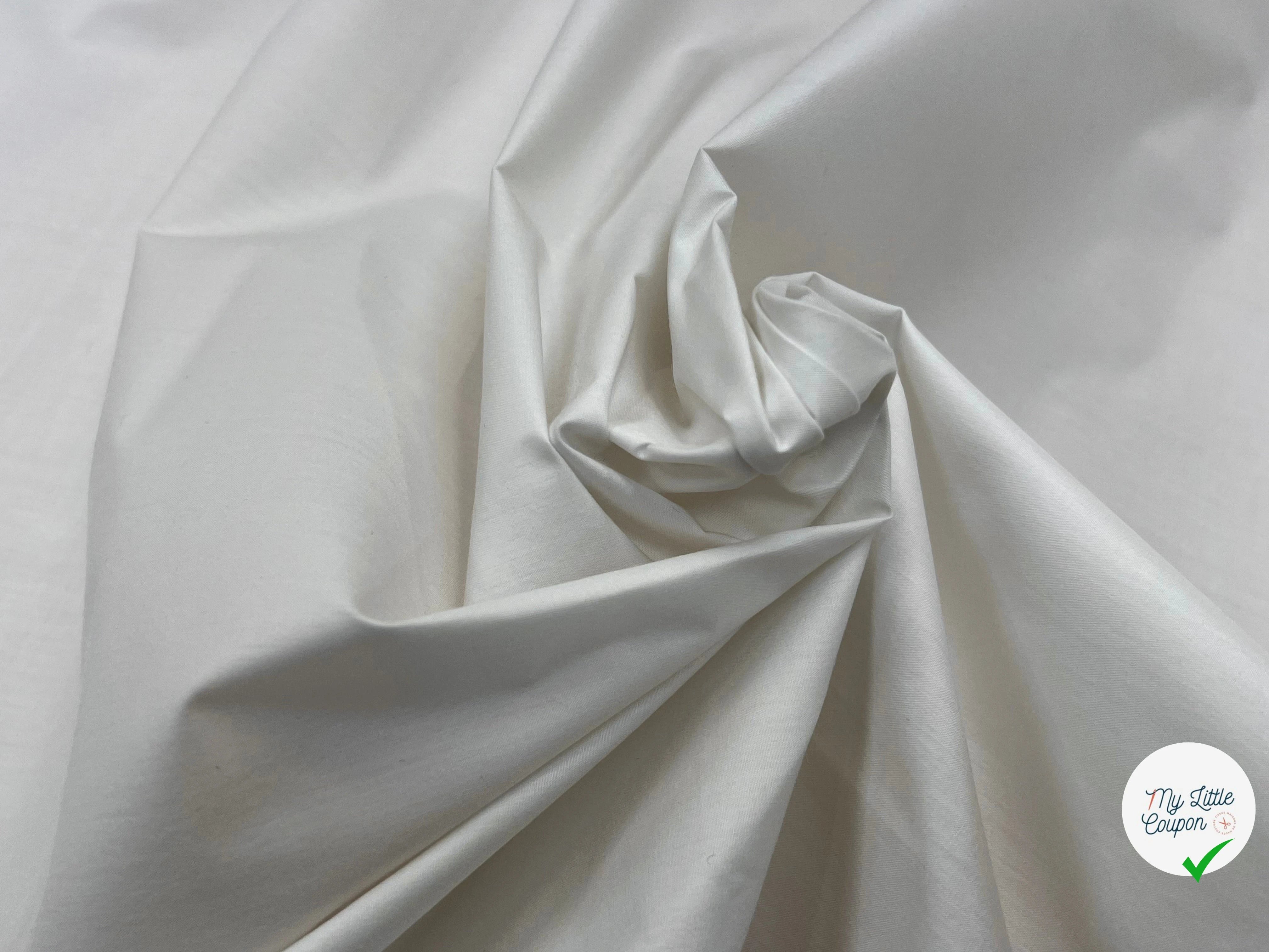 POPELINE DE COTON CRAQUANTE CRAIE 100% COTON 150CM - My Little Coupon