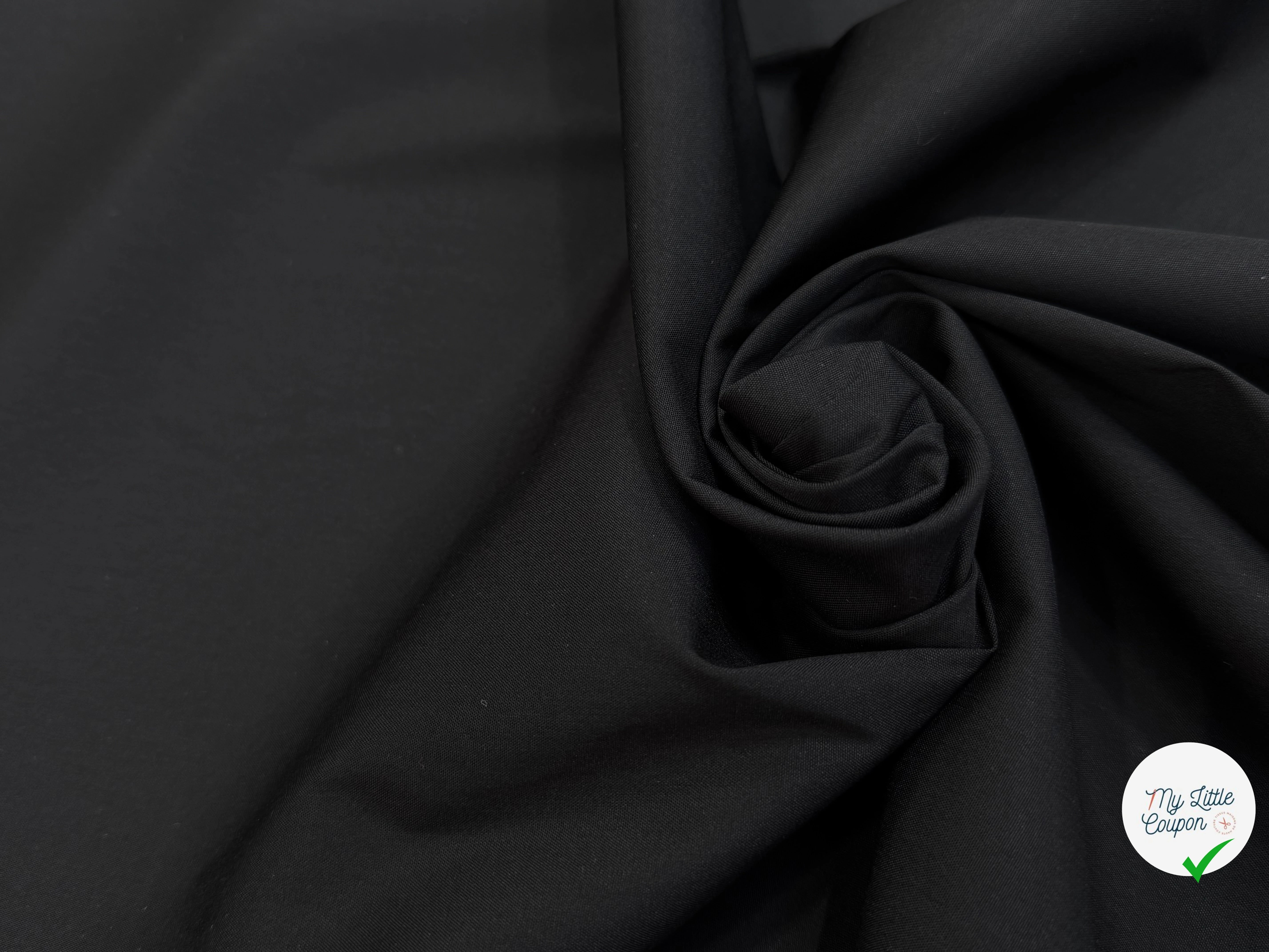 POPELINE DE COTON CRAQUANTE STRETCH NOIR QUALITÉ COUTURE - My Little Coupon