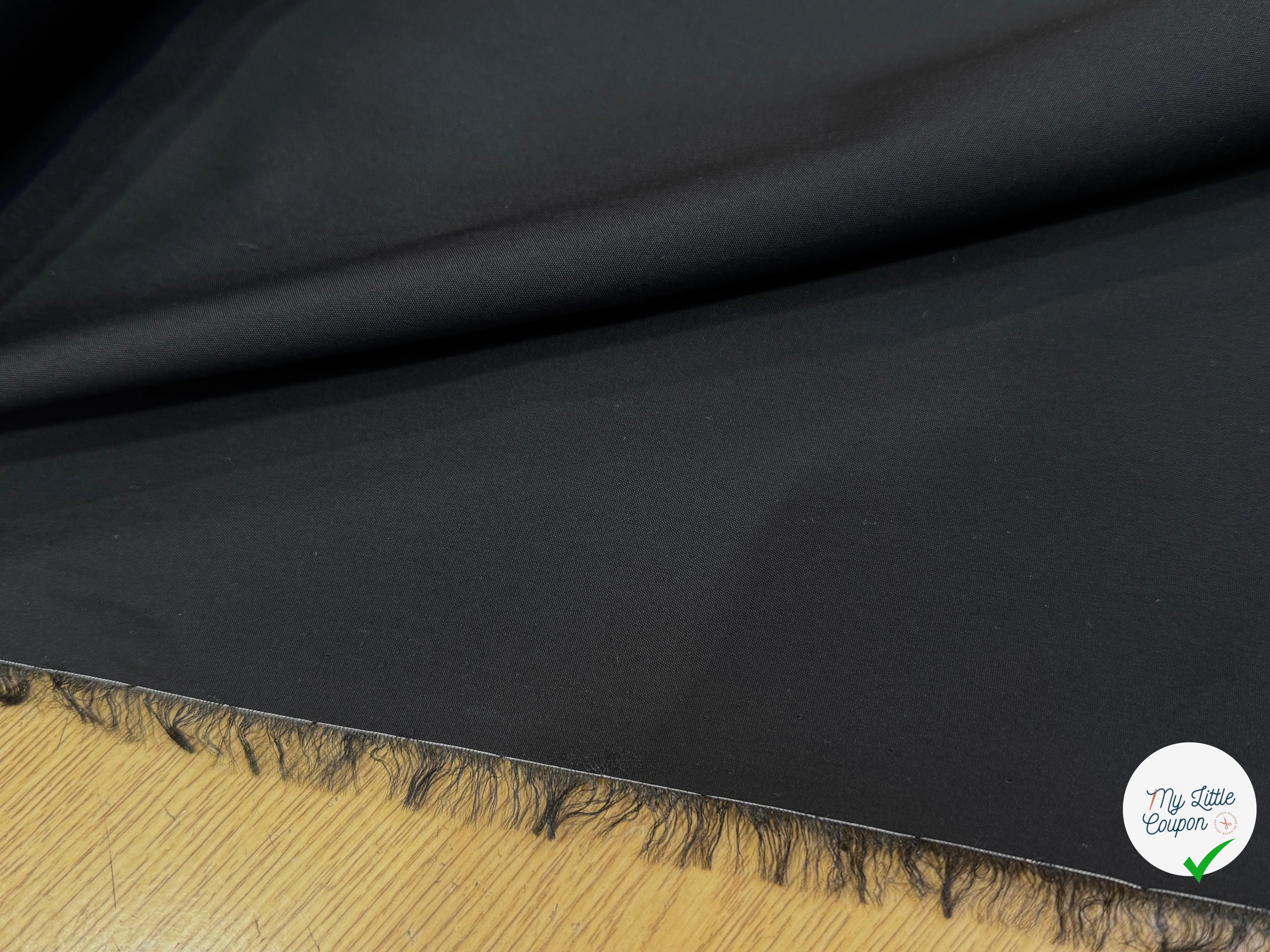 POPELINE DE COTON CRAQUANTE STRETCH NOIR QUALITÉ COUTURE - My Little Coupon