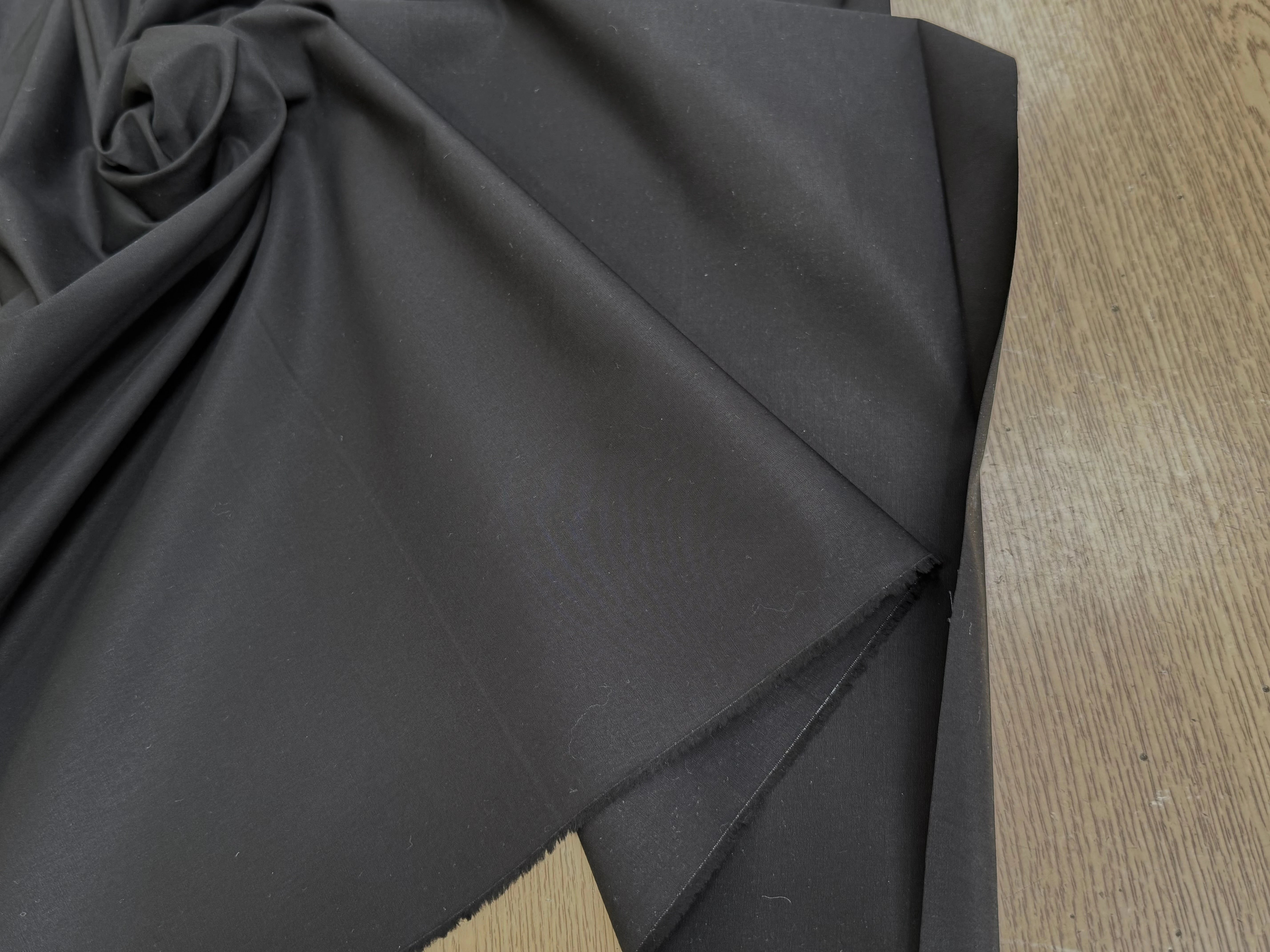 POPELINE DE COTON CRAQUANTE TENUE LOURDE QUALITÉ COUTURE NOIR - My Little Coupon