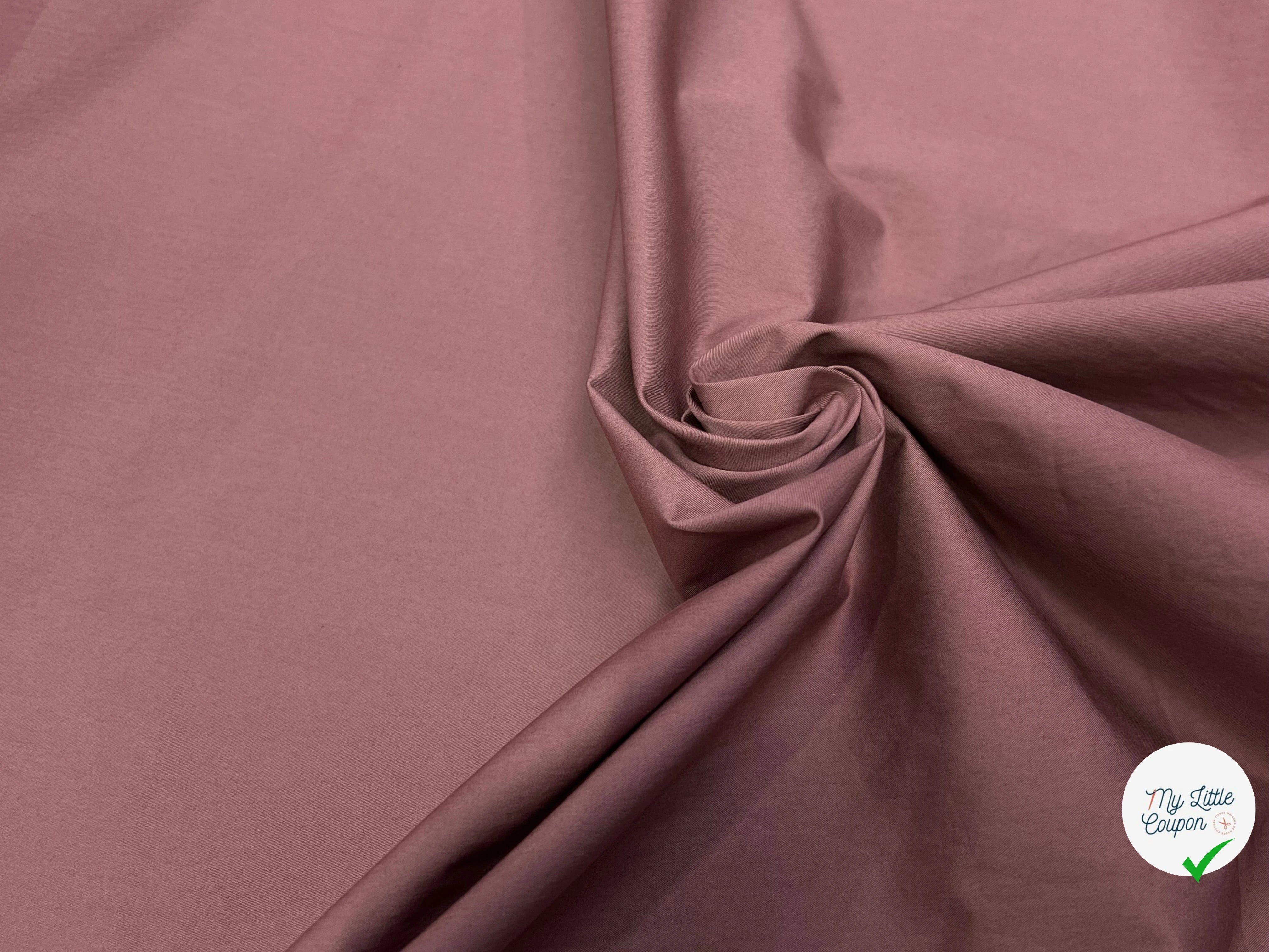 POPELINE DE COTON EFFET CRAQUANT MARRON ROSY - My Little Coupon