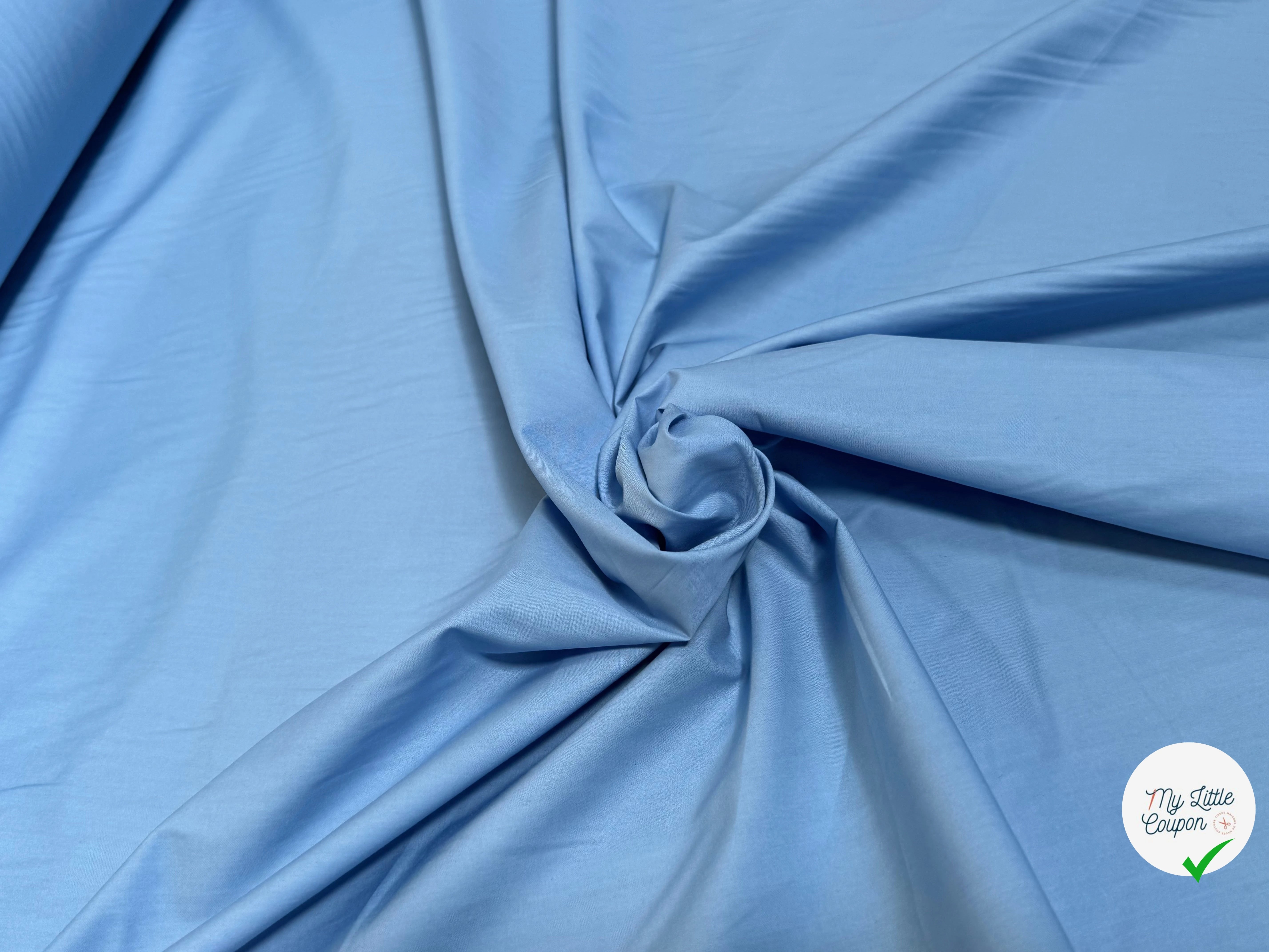 POPELINE DE COTON ESTE/X BLEU CIEL COUTURE - My Little Coupon