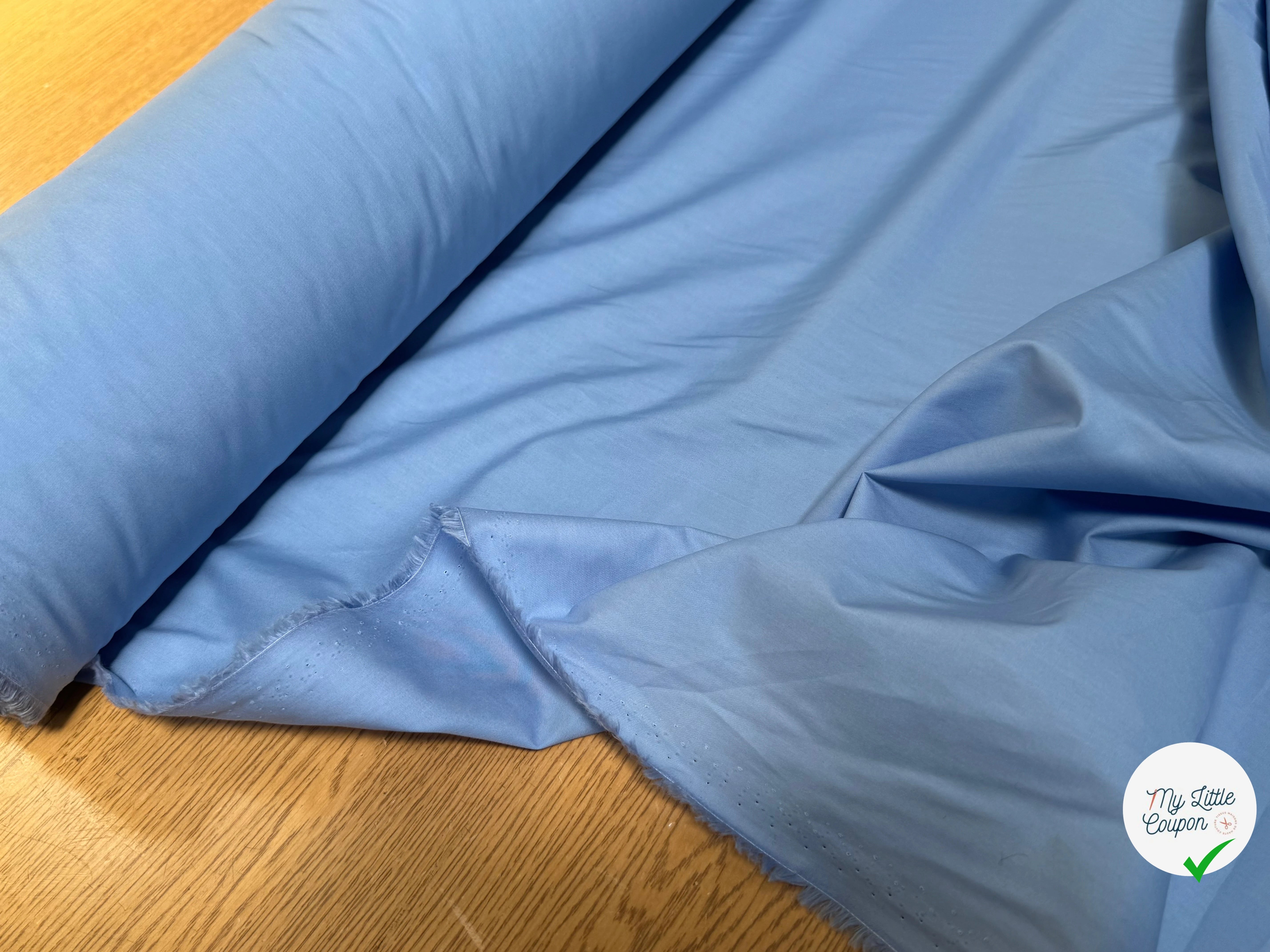 POPELINE DE COTON ESTE/X BLEU CIEL COUTURE - My Little Coupon