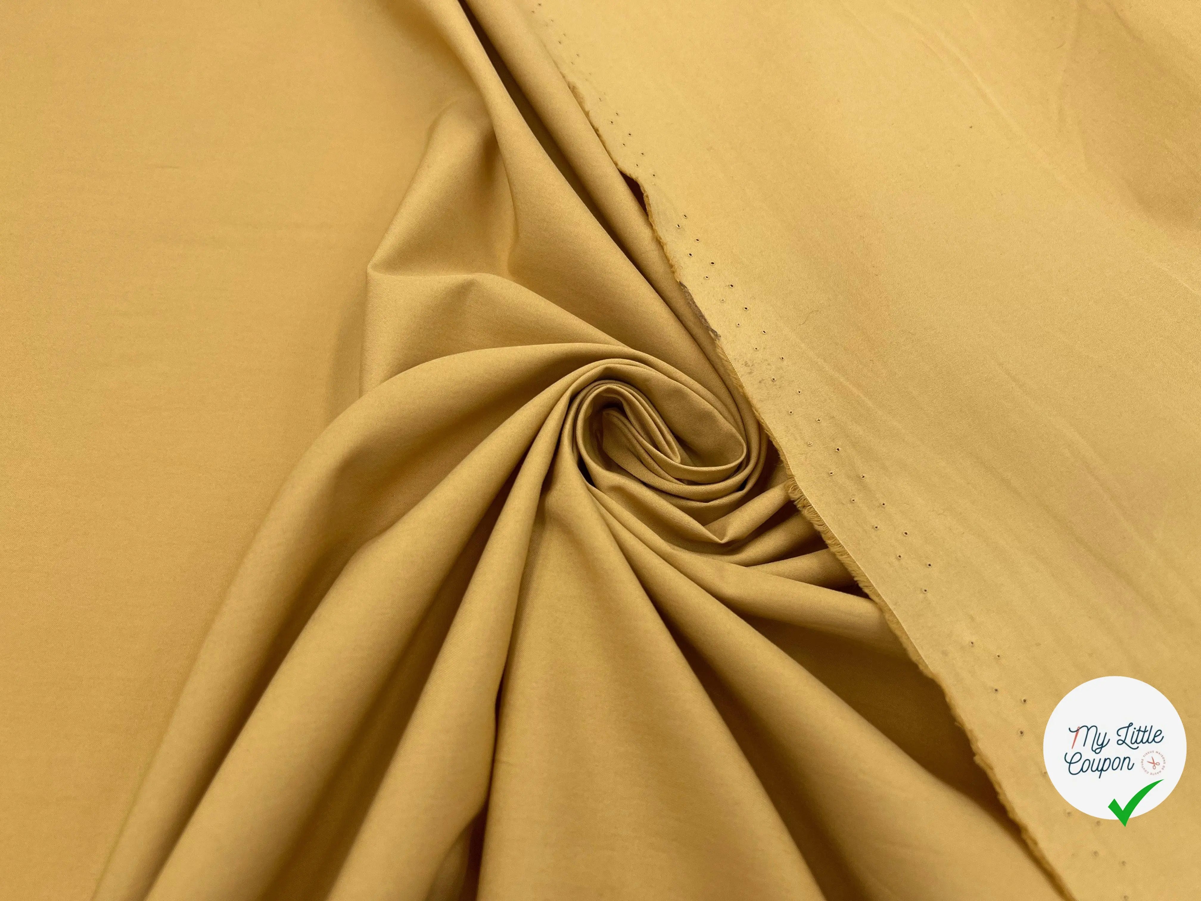 POPELINE DE COTON FEUILLE DE HAVANE - My Little Coupon - tissu - coudre