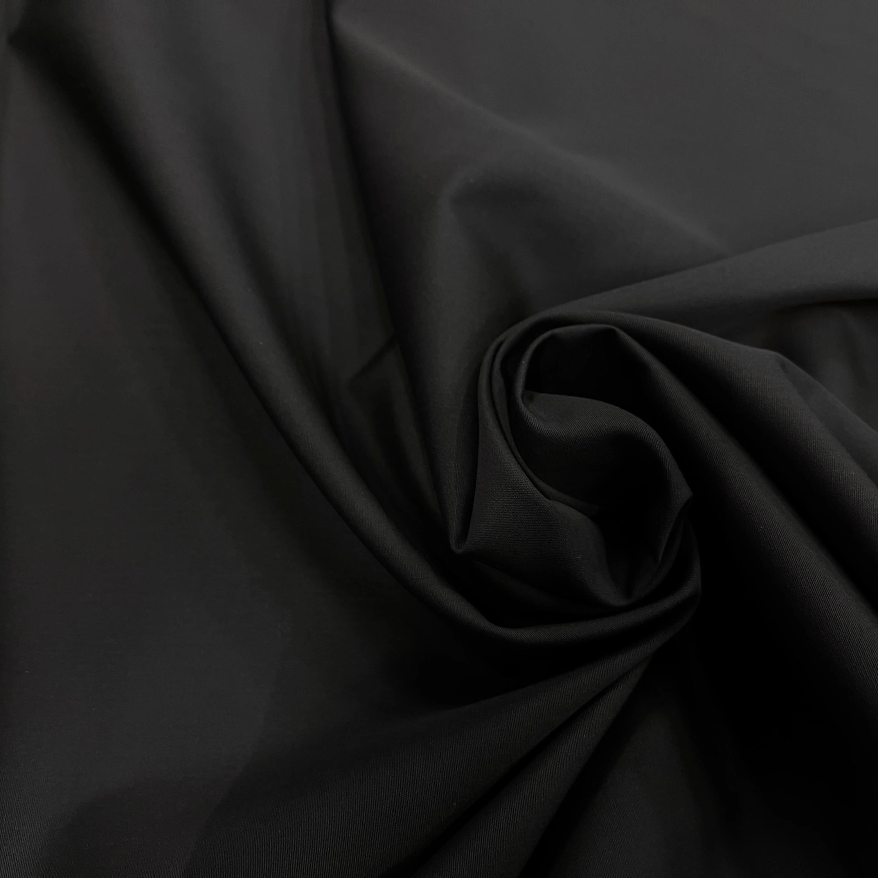 POPELINE DE COTON FINE NOIR MAGNIFIQUE RAYURE BLANCHE SUR LES LISIÈRES - My Little Coupon