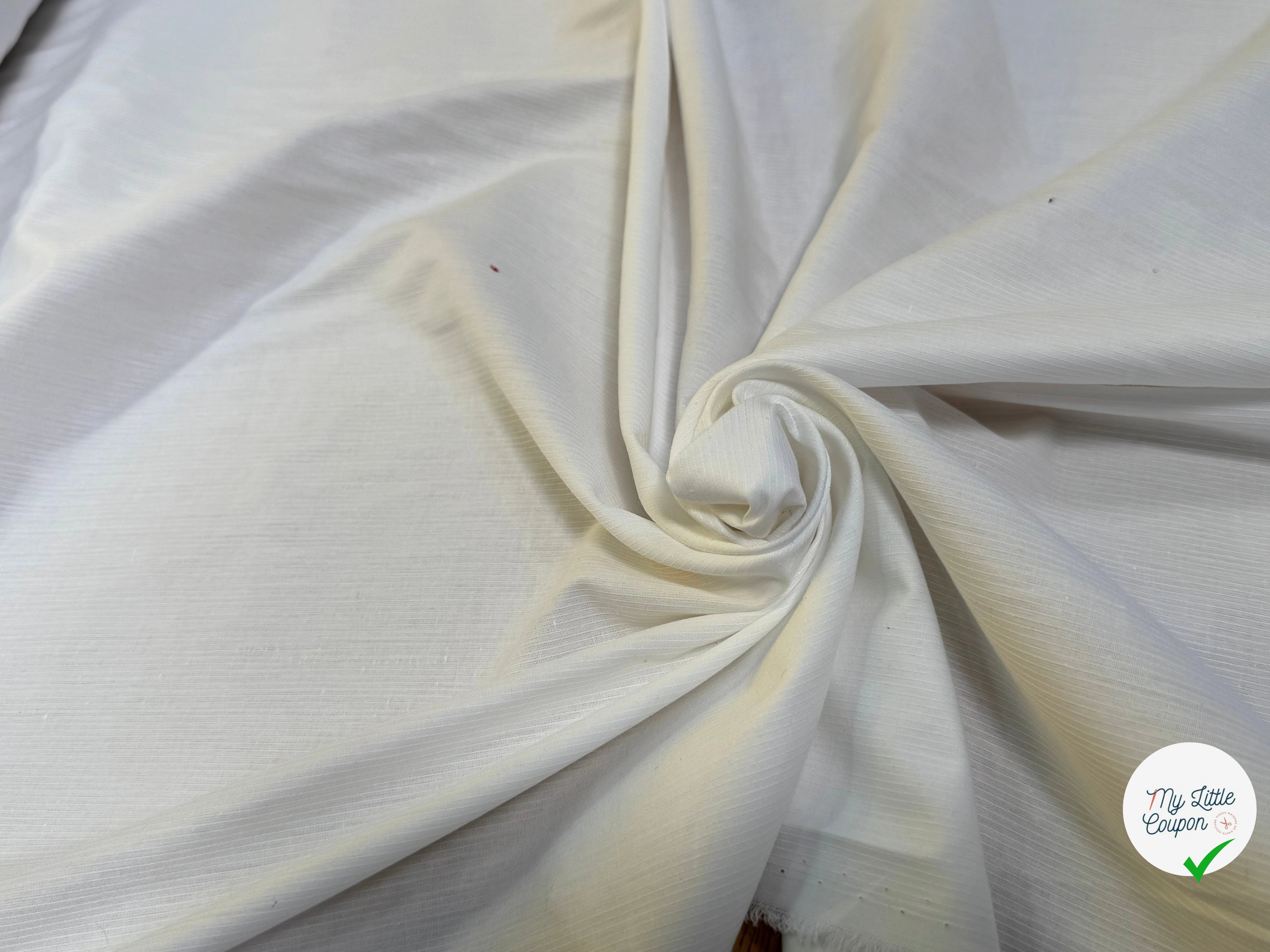POPELINE DE COTON FINE RAYURES À FILS BLANC - My Little Coupon