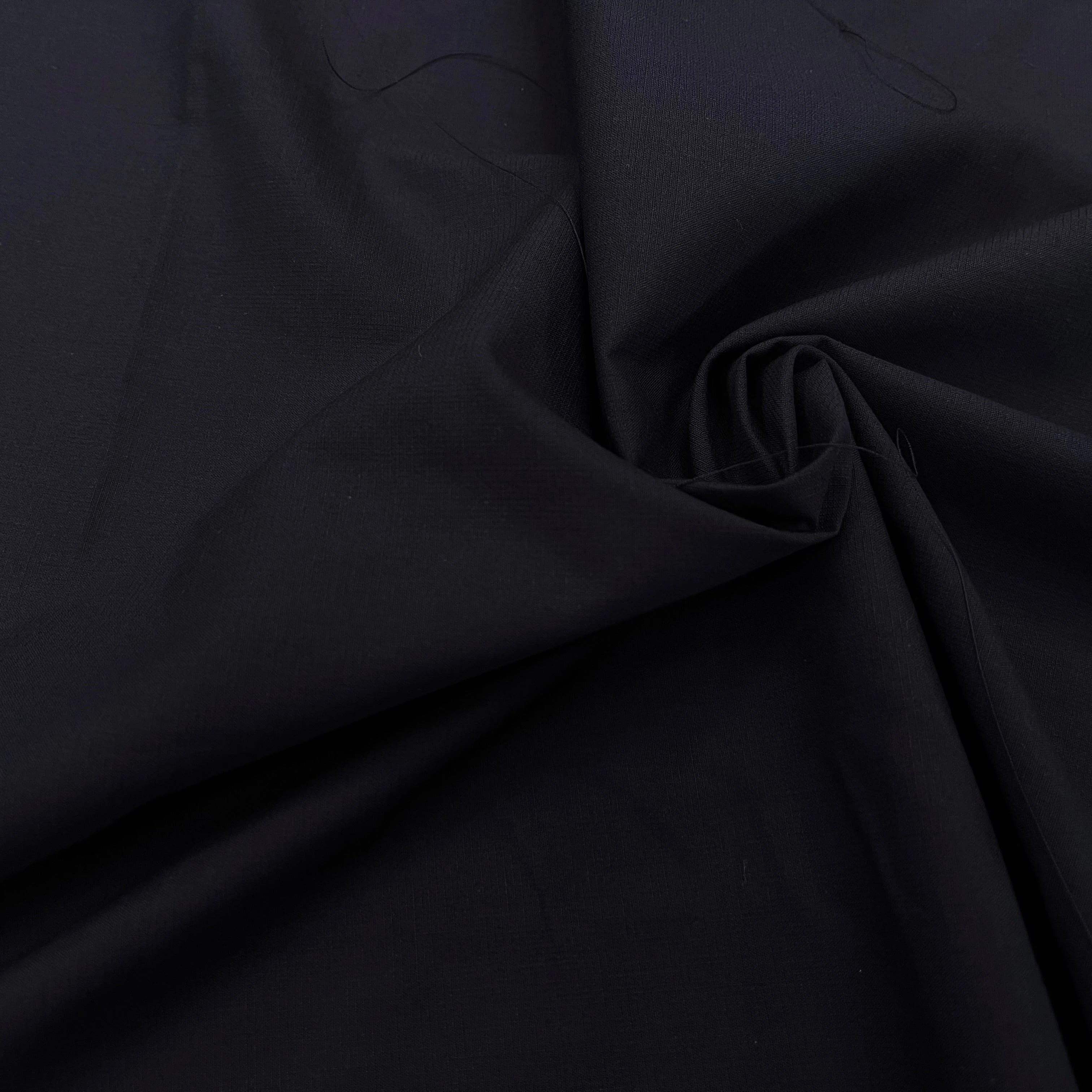 POPELINE DE COTON FINEMENT RAYÉE BLEU MARINE 154CM - My Little Coupon