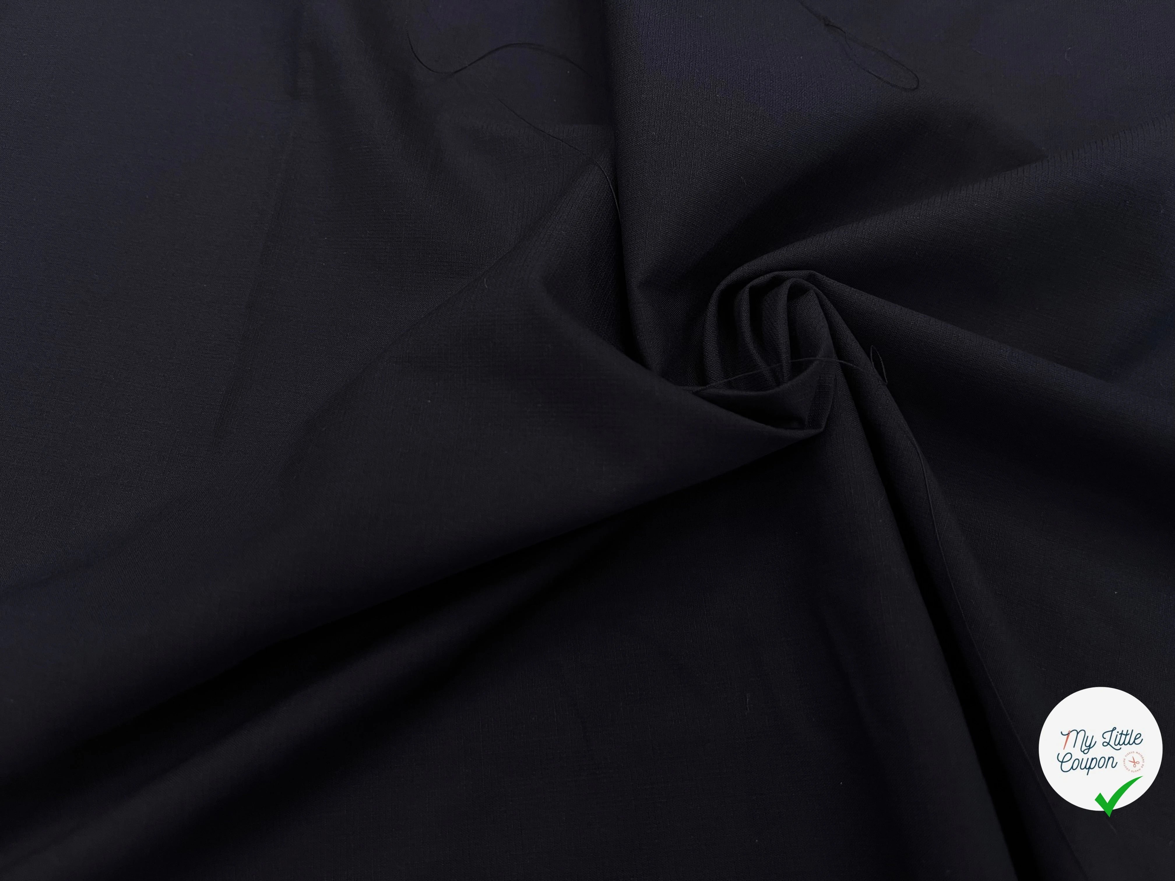 POPELINE DE COTON FINEMENT RAYÉE BLEU MARINE 154CM - My Little Coupon