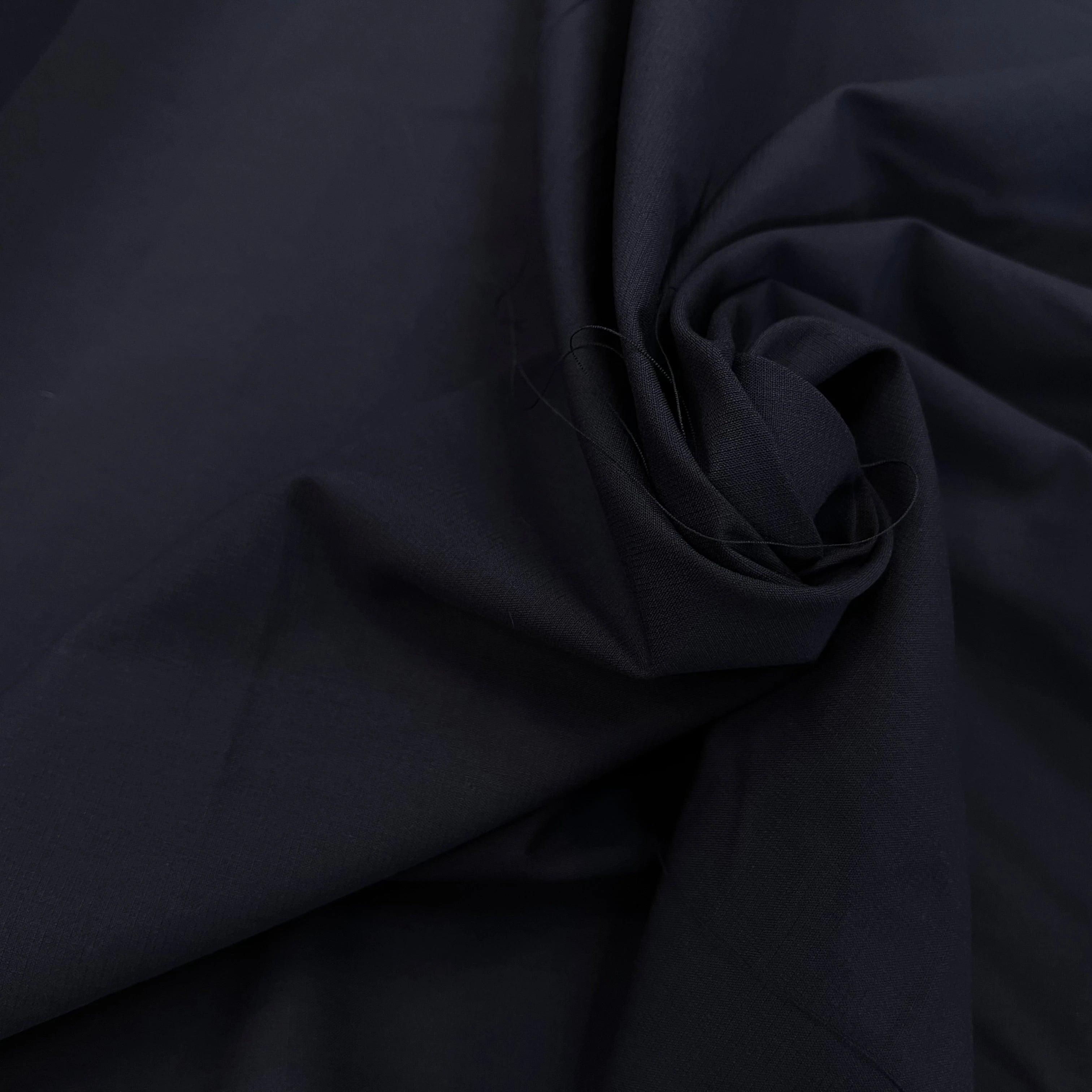 POPELINE DE COTON FINEMENT RAYÉE BLEU MARINE 154CM - My Little Coupon