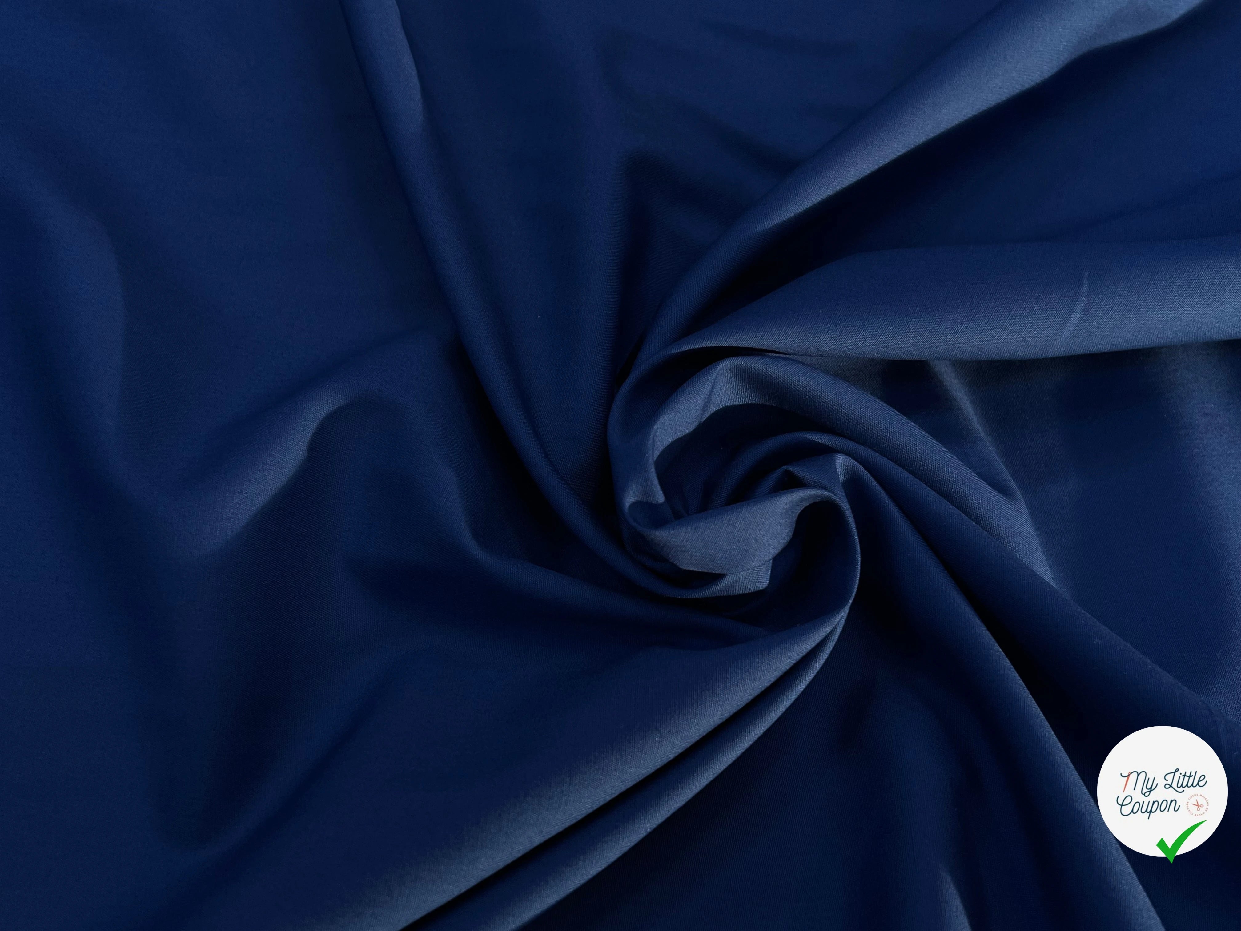 POPELINE DE COTON FLUIDE BLEU 100% COTON 115CM - My Little Coupon