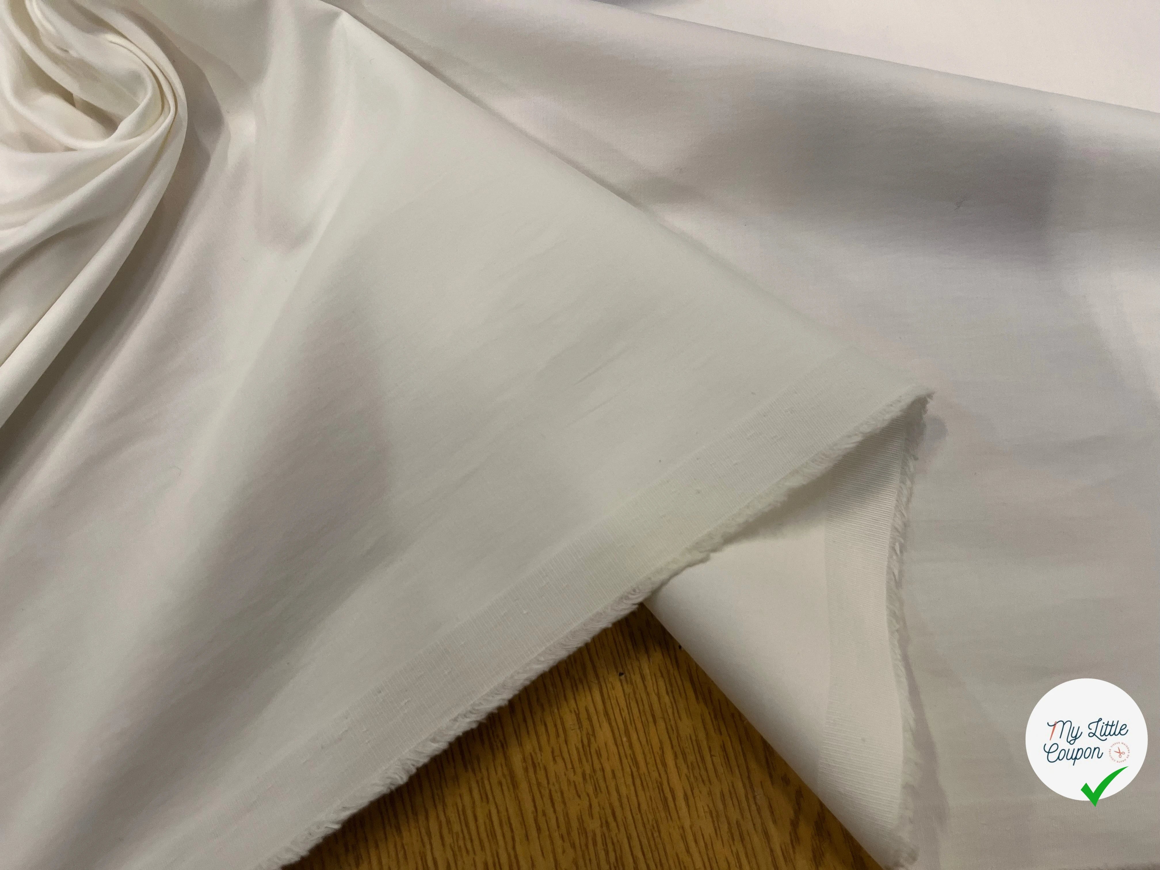POPELINE DE COTON FROIDE ET LISSE BLANCHE 135CM - My Little Coupon