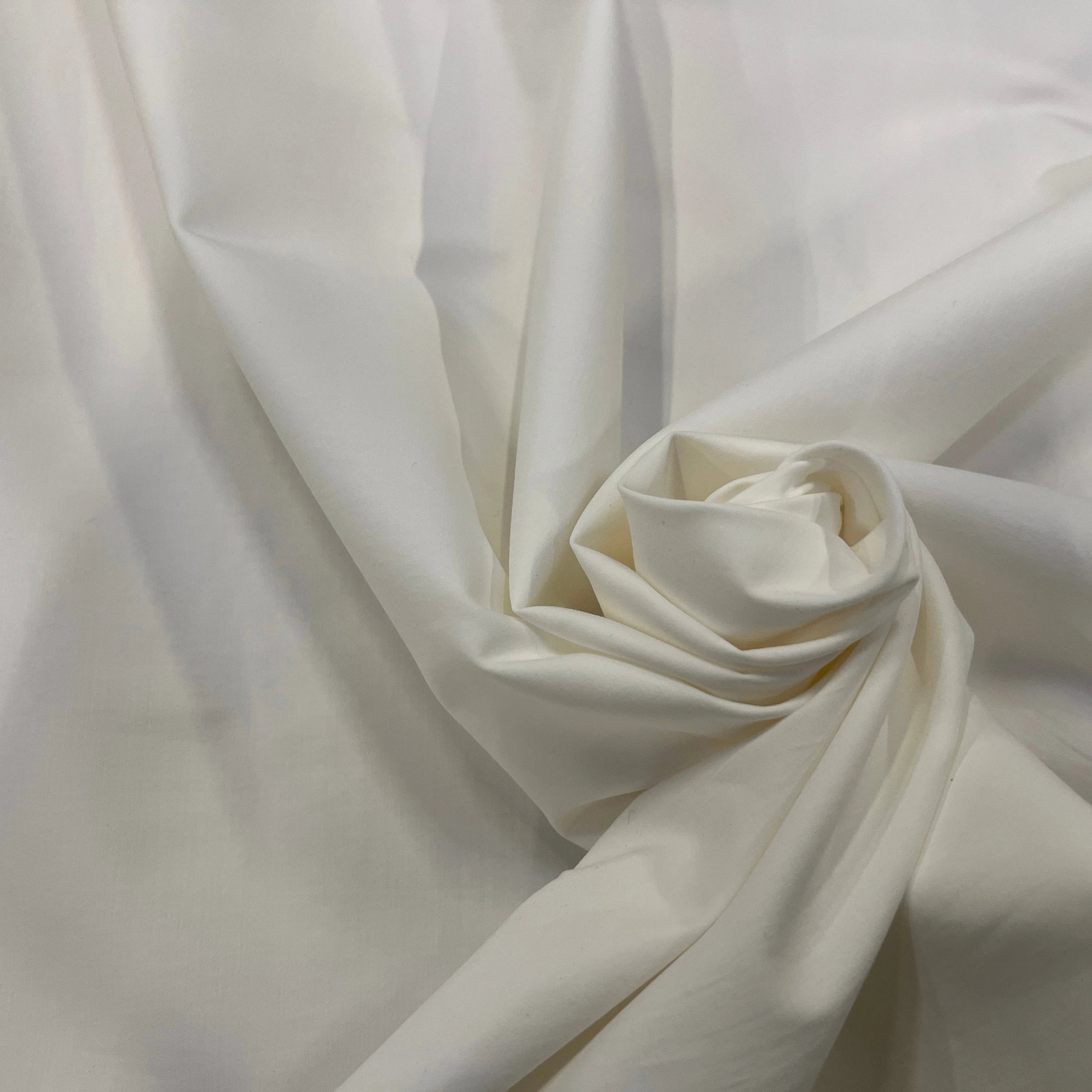 POPELINE DE COTON FROIDE ET LISSE BLANCHE 135CM - My Little Coupon