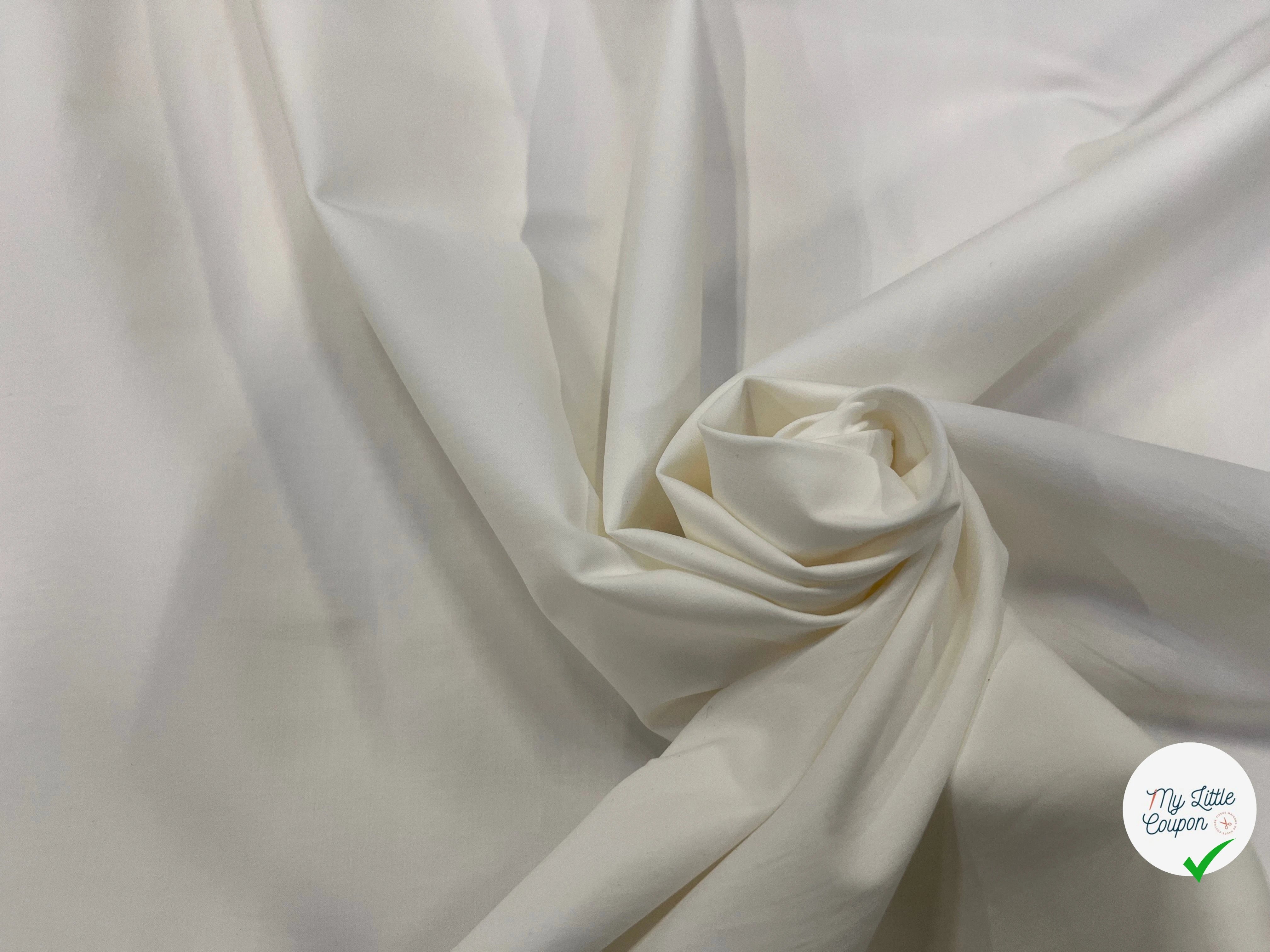 POPELINE DE COTON FROIDE ET LISSE BLANCHE 135CM - My Little Coupon