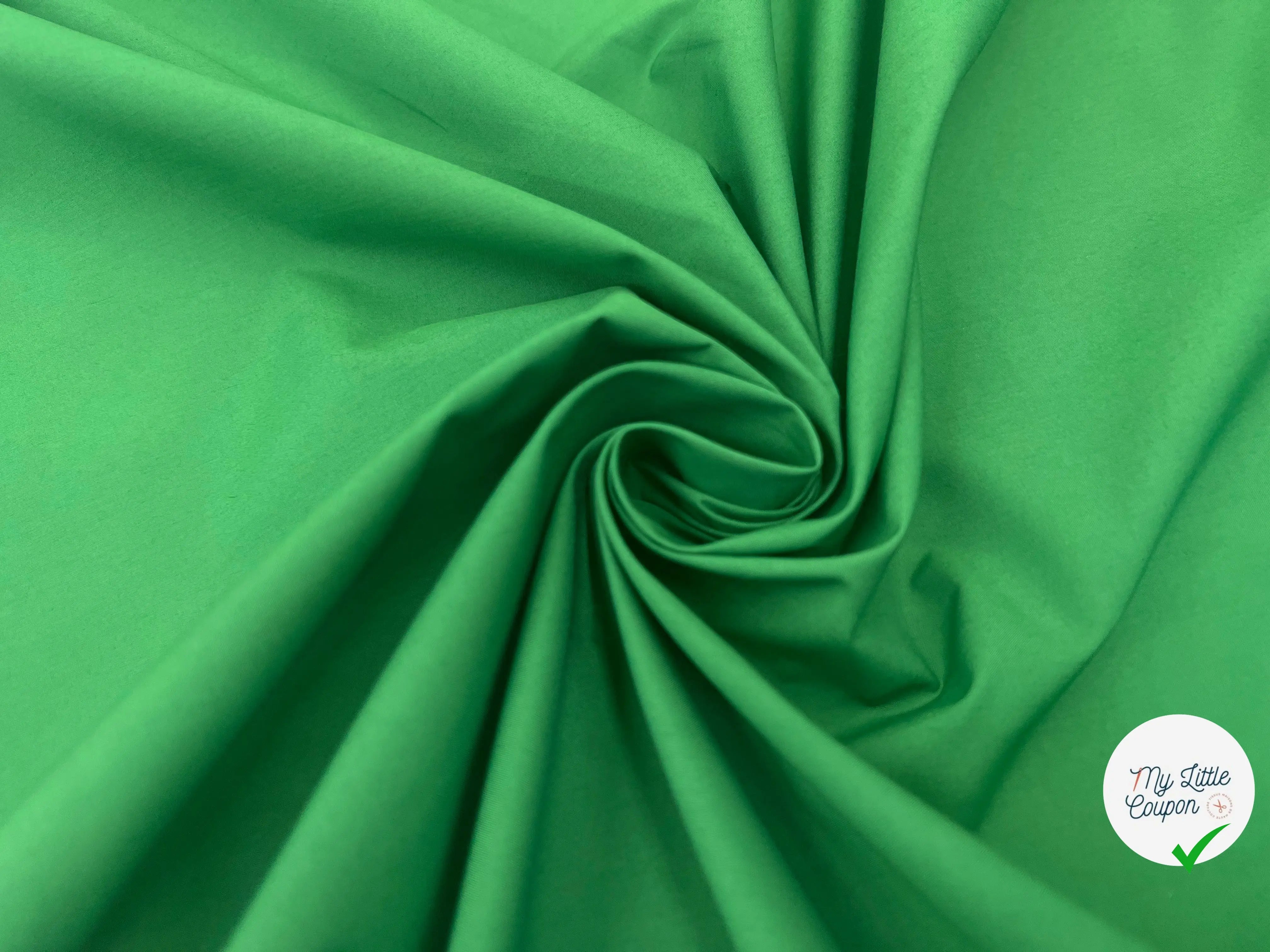 POPELINE DE COTON JAPAN VERT PRÉS MSO