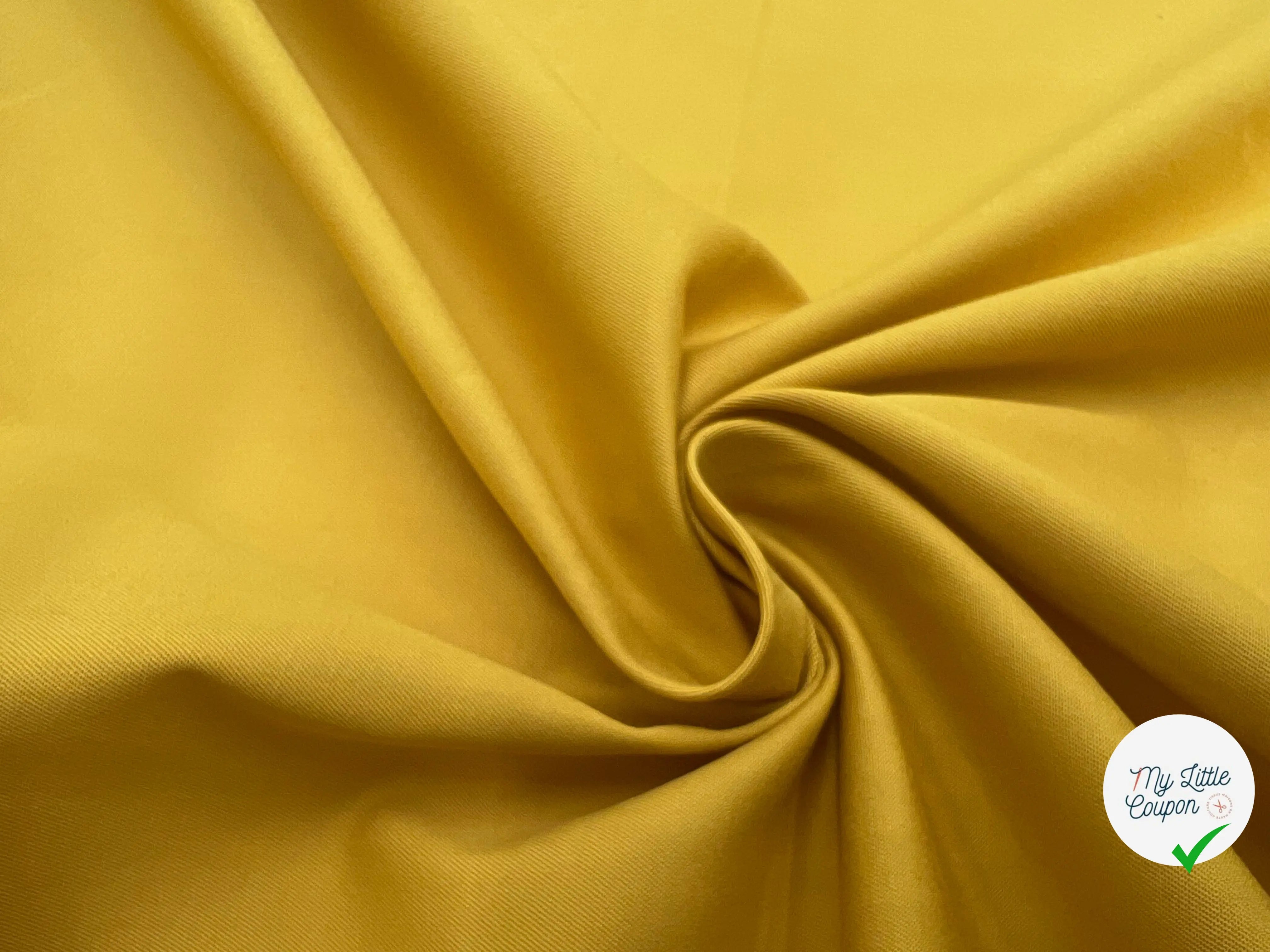 POPELINE DE COTON JAUNE MOUTARDE STRETCH - My Little Coupon - tissu - coudre