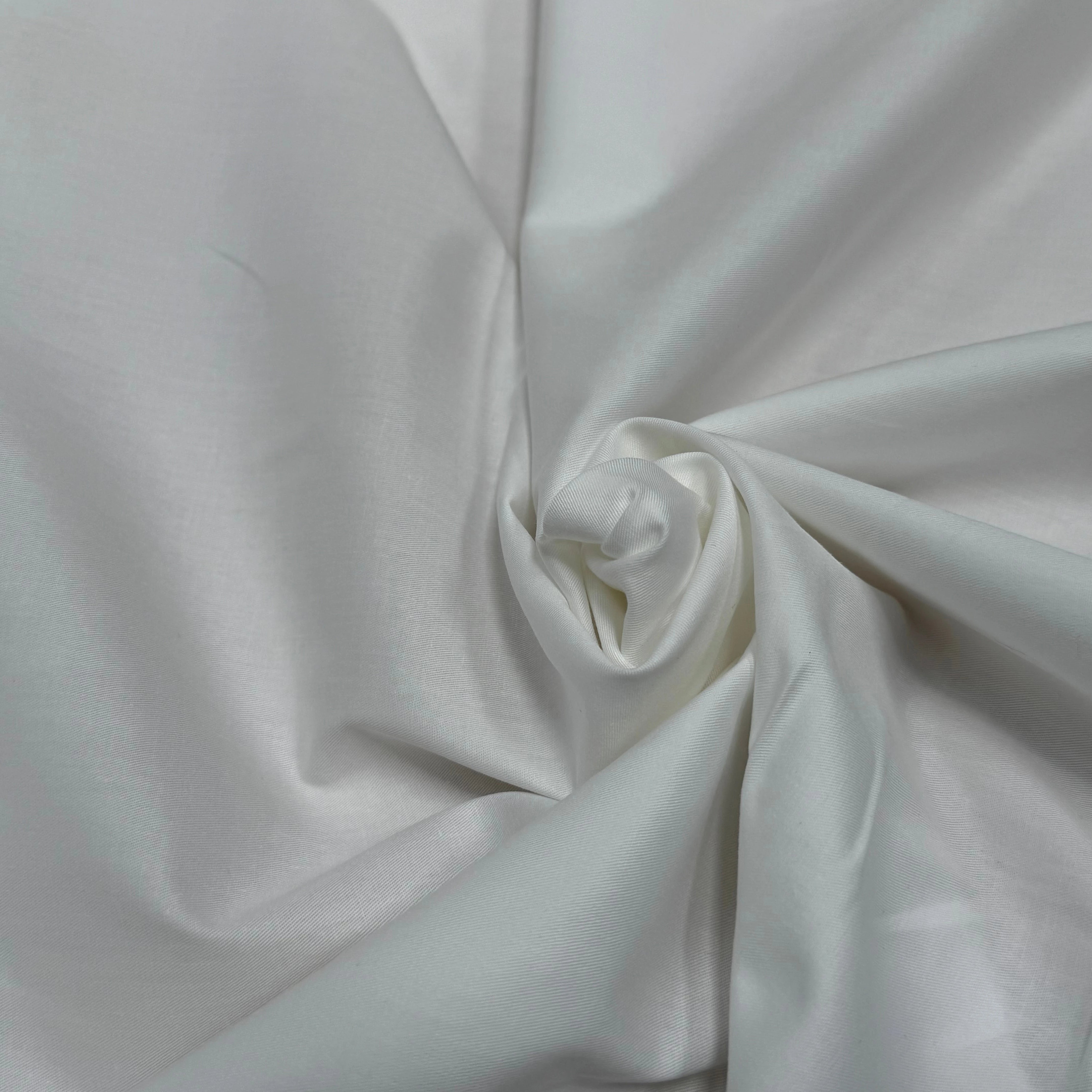 POPELINE DE COTON LÉGÈREMENT SERGÉE QUALITÉ COUTURE BLANC - My Little Coupon