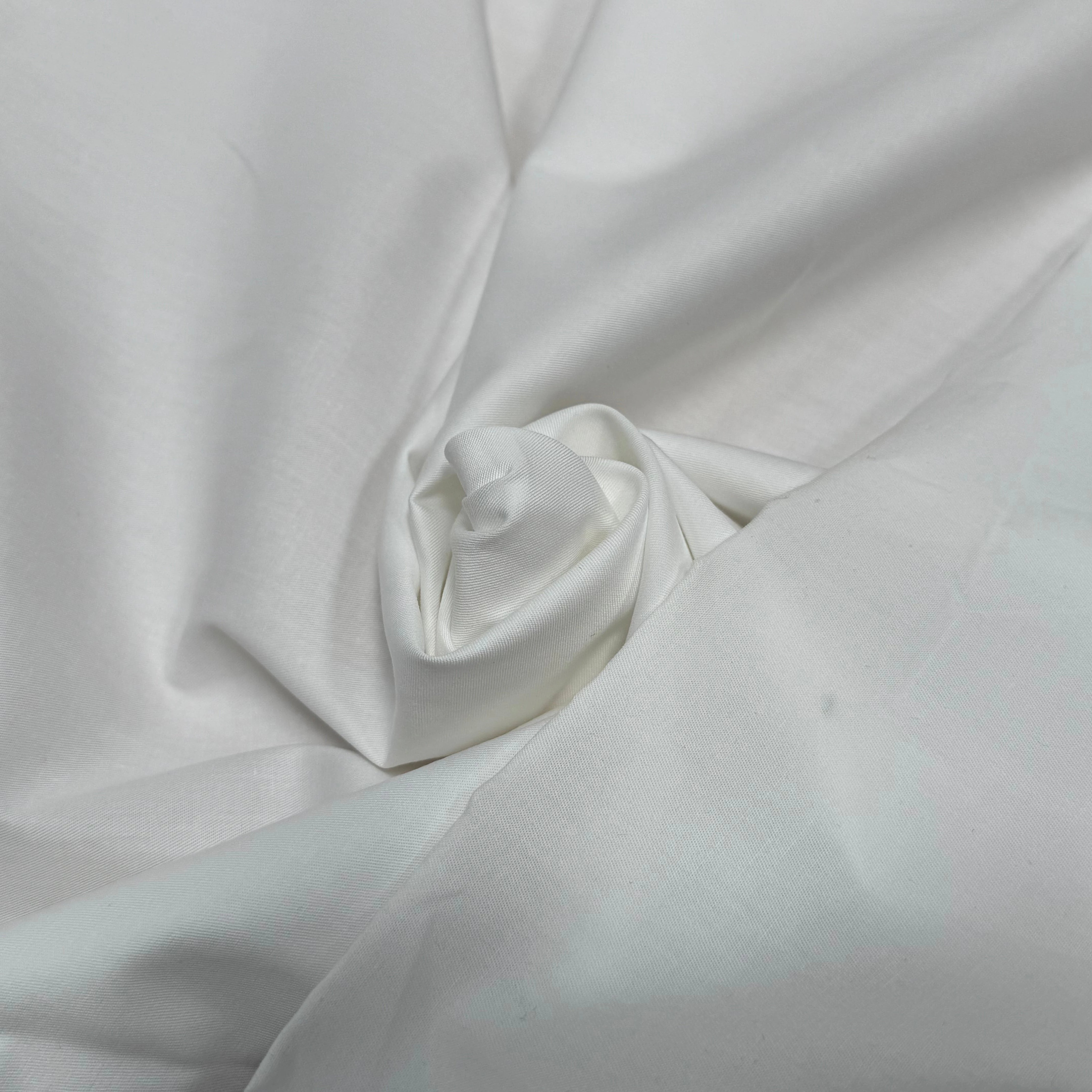 POPELINE DE COTON LÉGÈREMENT SERGÉE QUALITÉ COUTURE BLANC - My Little Coupon