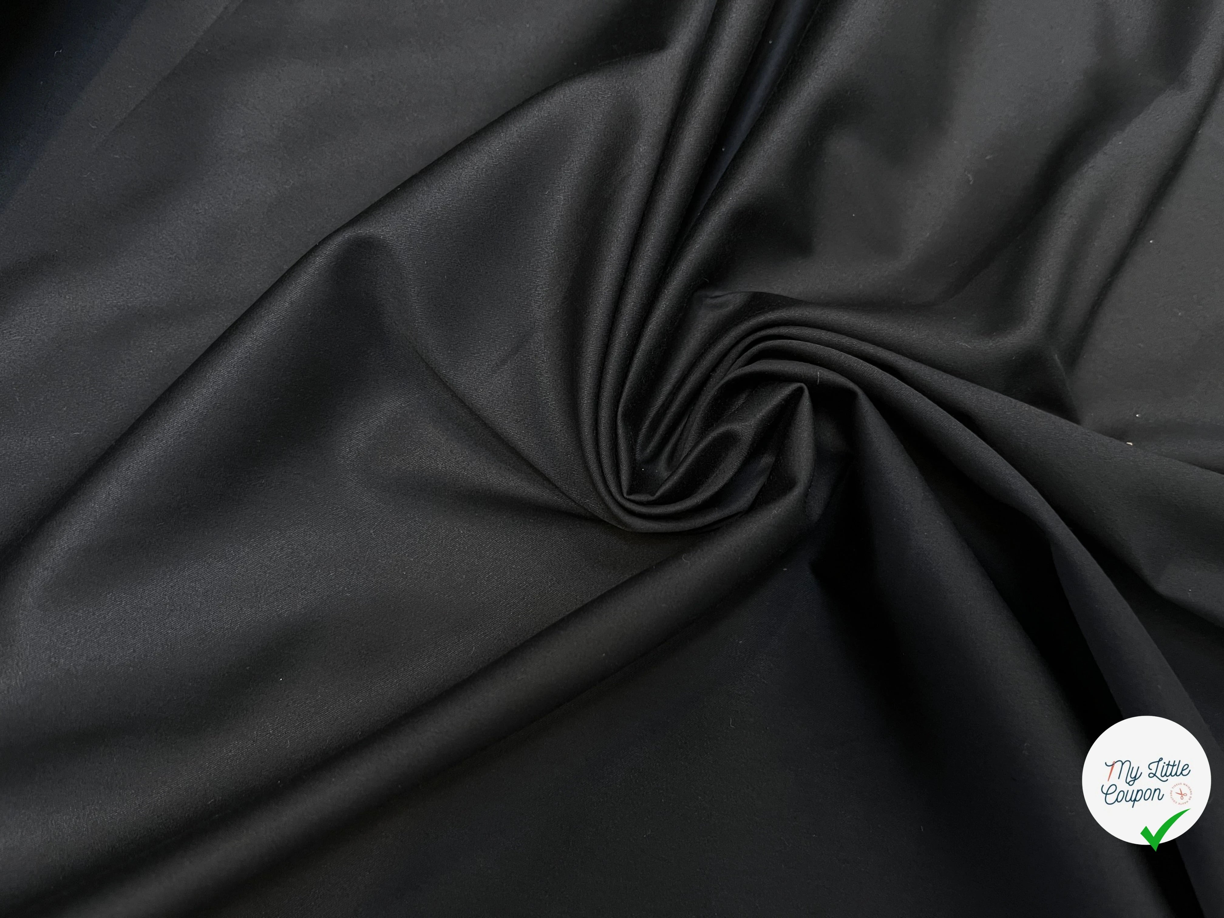 POPELINE DE COTON LISSE ET FLUIDE NOIR 145CM - My Little Coupon