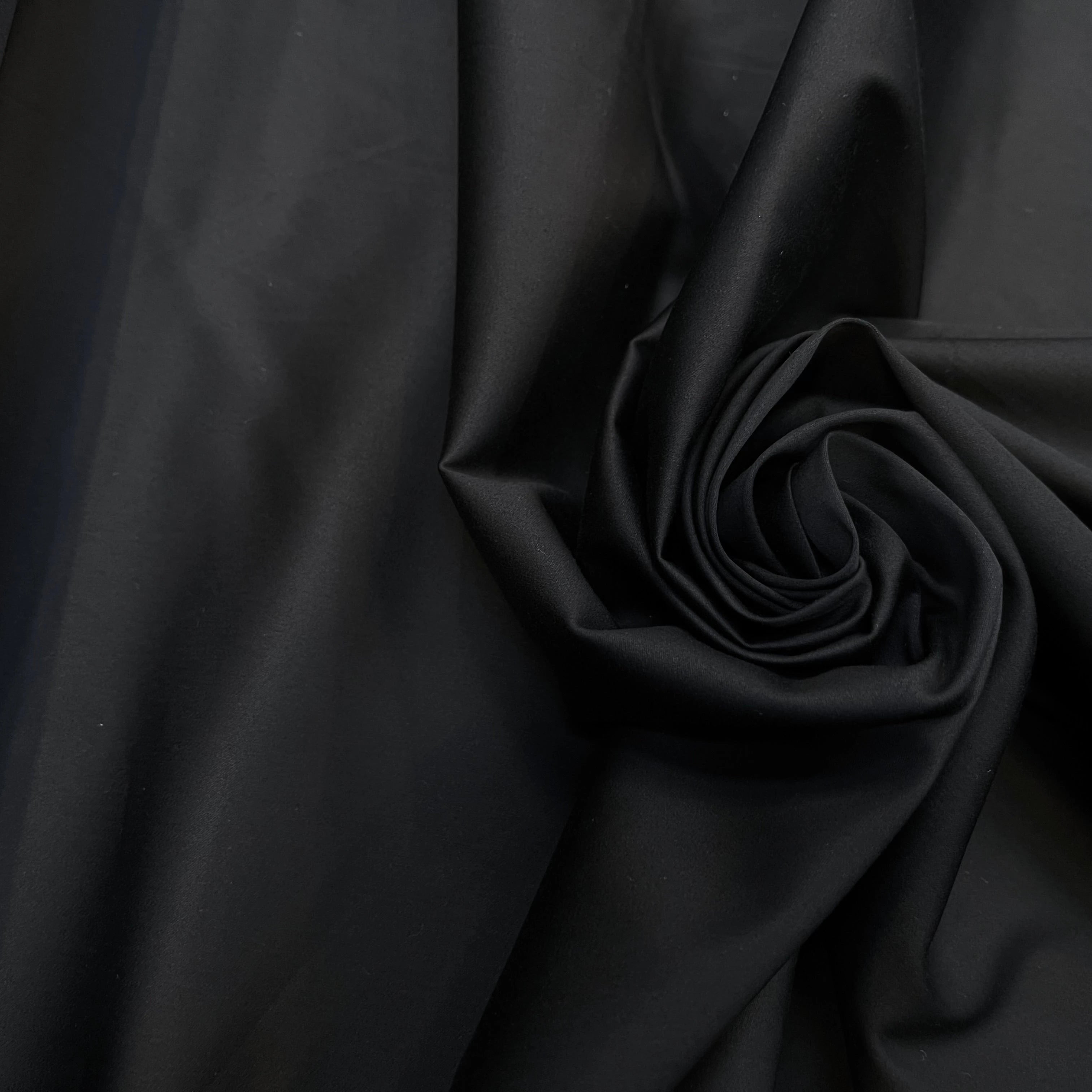 POPELINE DE COTON LISSE ET FLUIDE NOIR 145CM - My Little Coupon