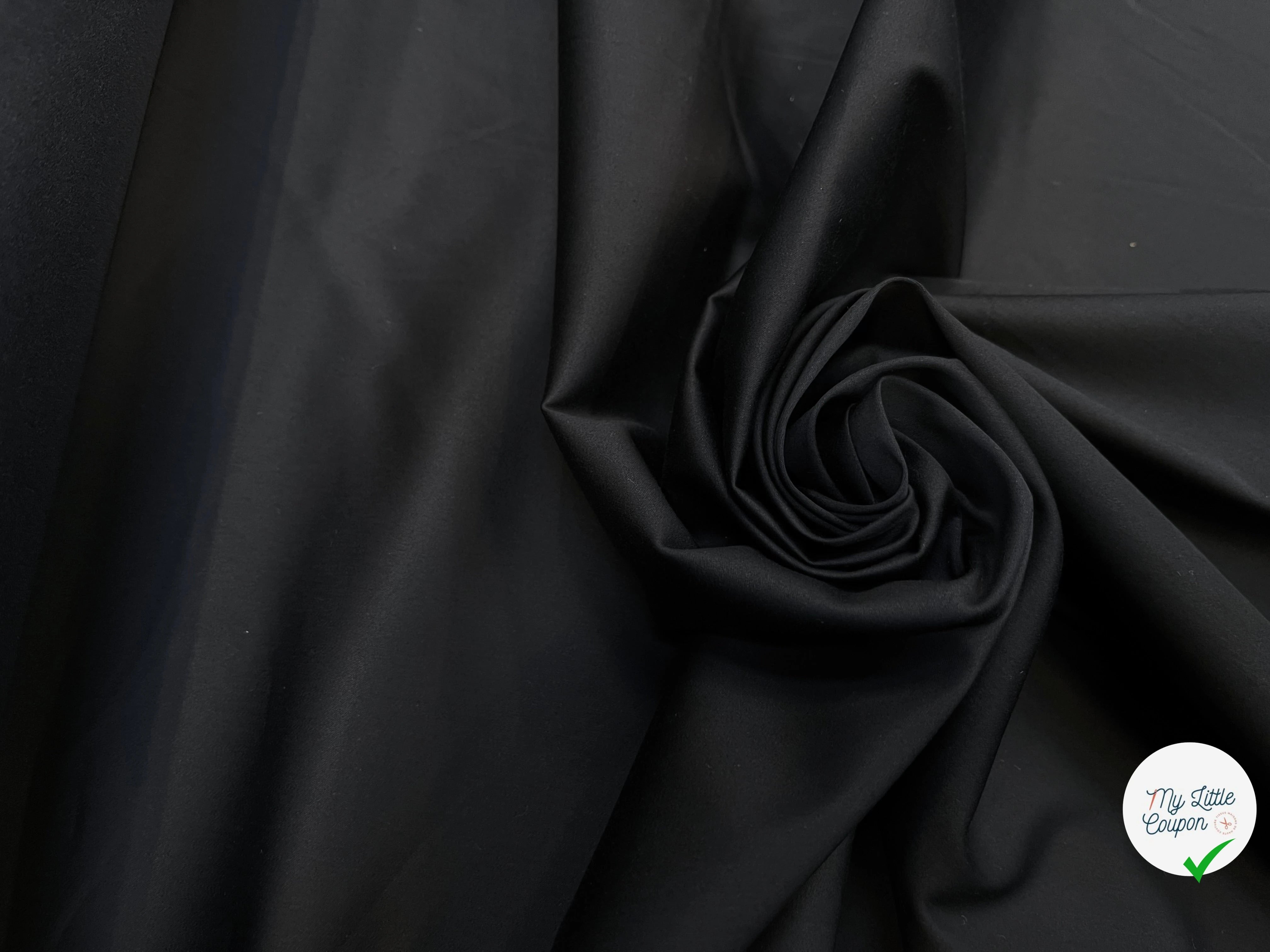 POPELINE DE COTON LISSE ET FLUIDE NOIR 145CM - My Little Coupon