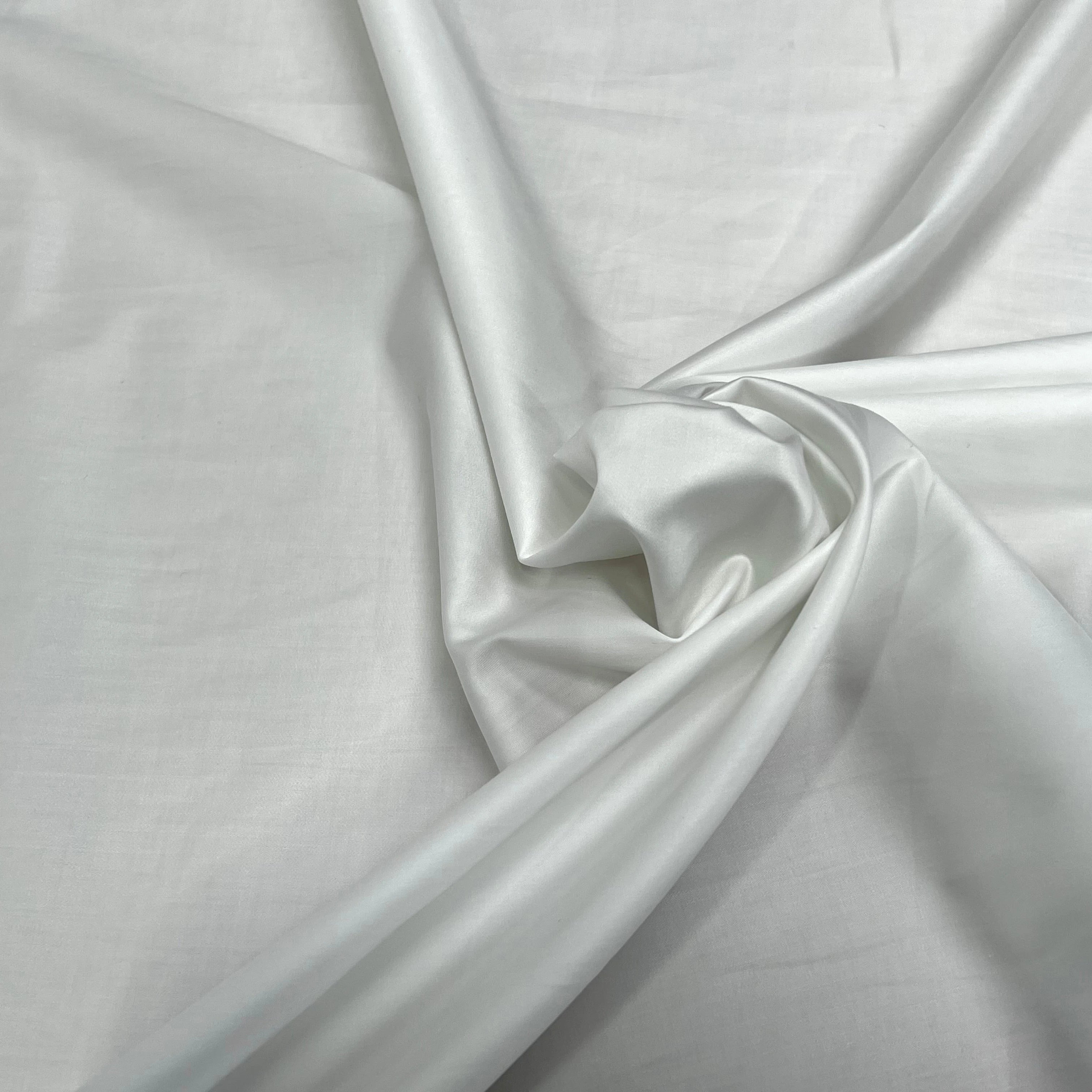 POPELINE DE COTON LISSE LÉGÈREMENT SATINÉ BLANCHE 140CM - My Little Coupon