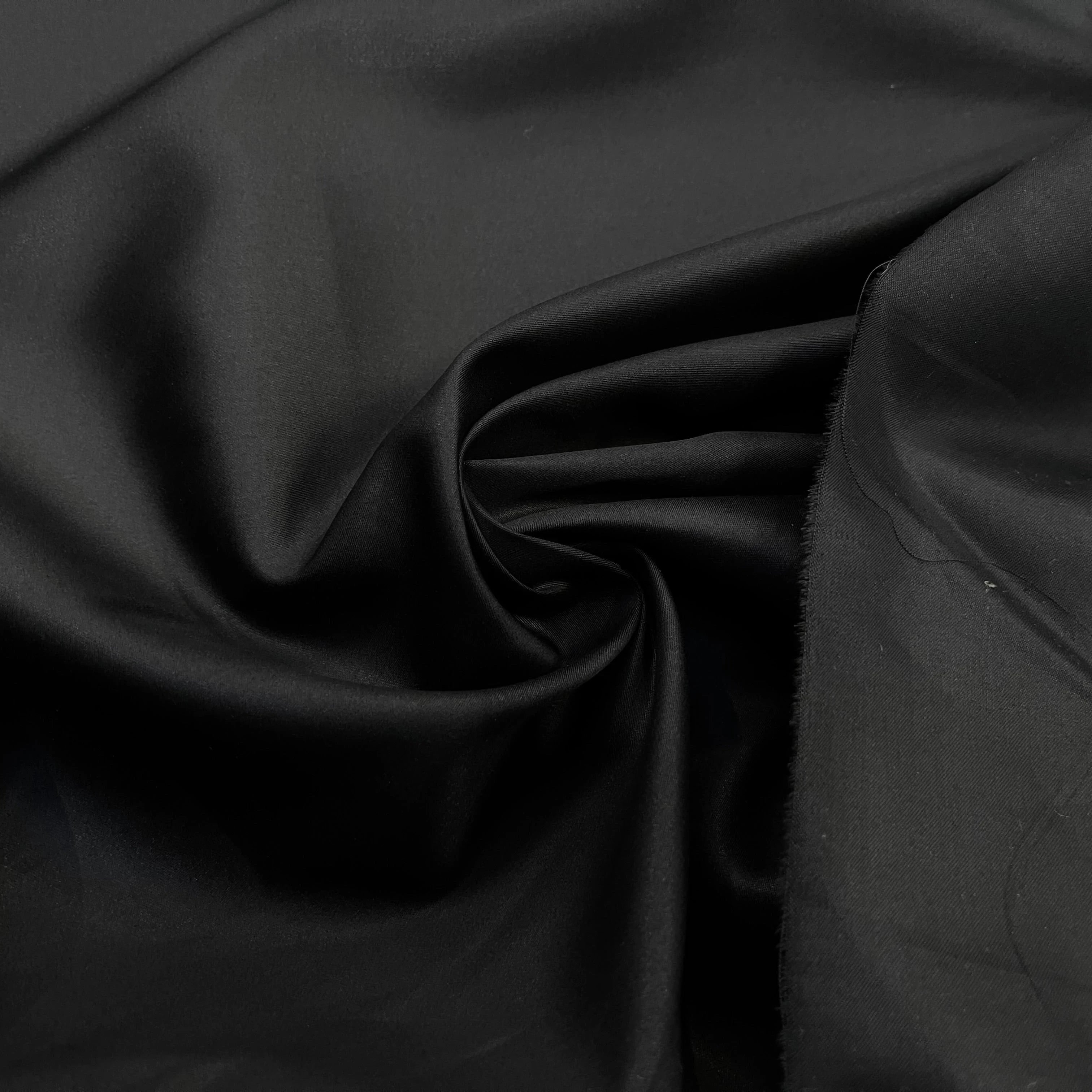 POPELINE DE COTON LISSE NOIR 152CM - My Little Coupon