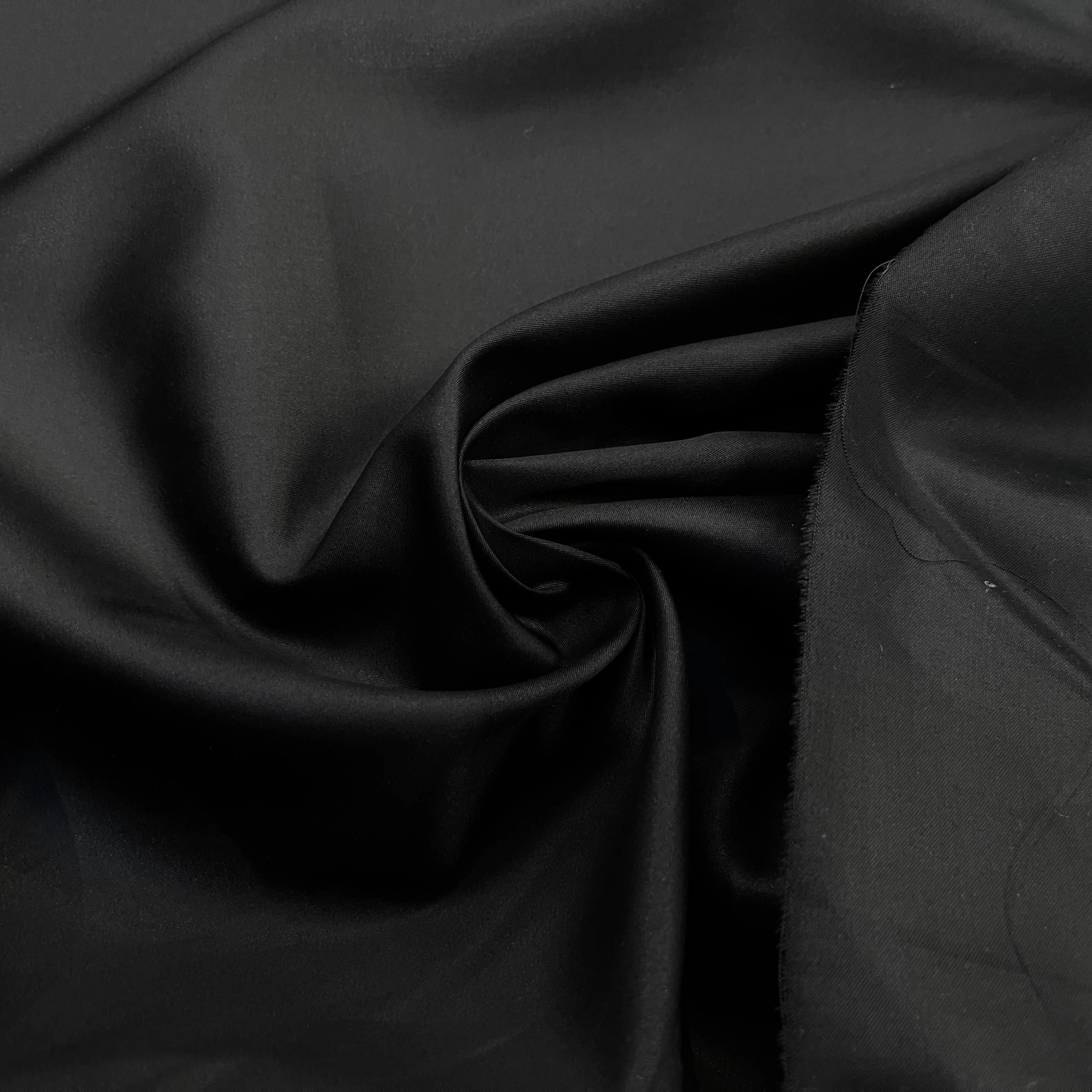 POPELINE DE COTON LISSE NOIR 152CM - My Little Coupon