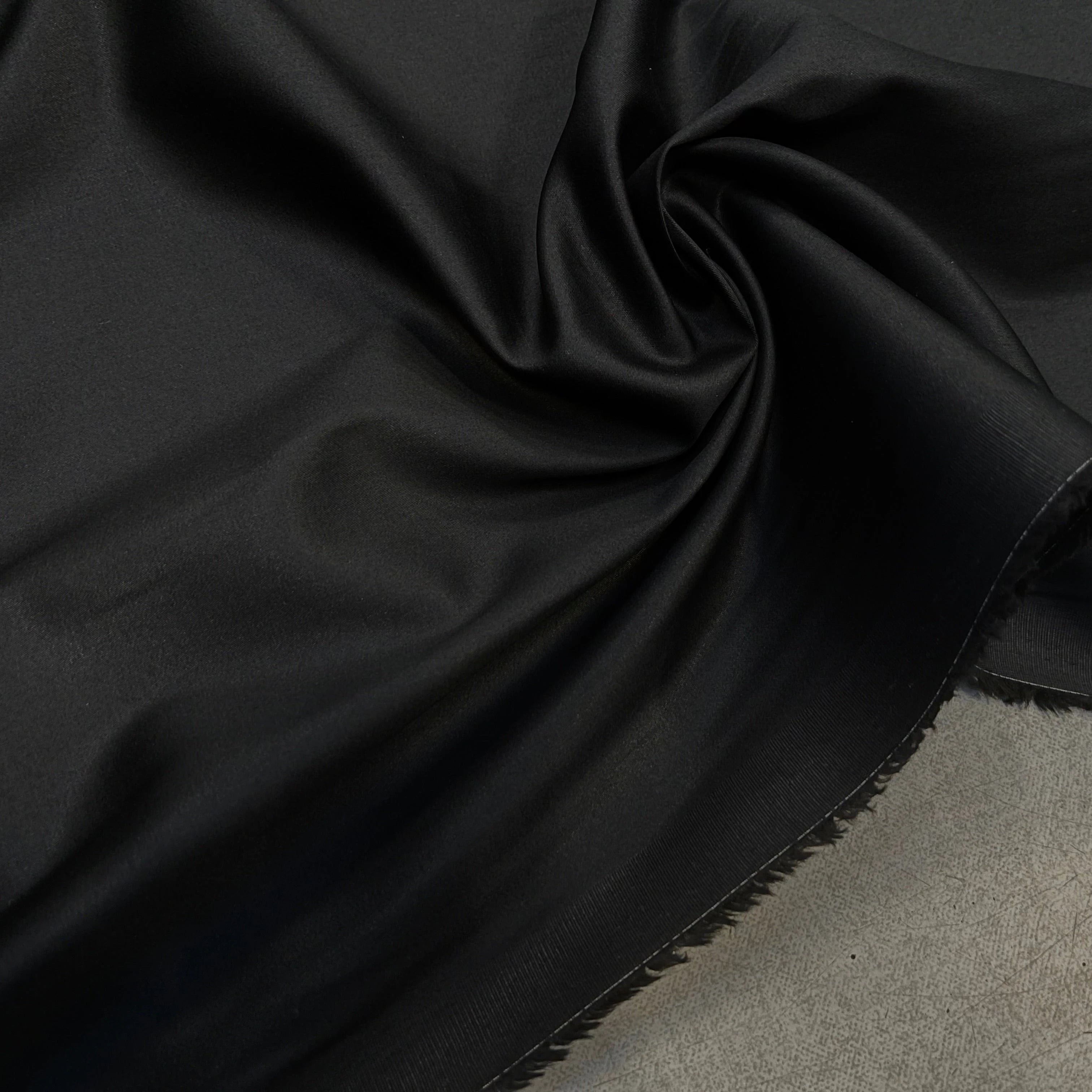 POPELINE DE COTON LISSE NOIR 152CM - My Little Coupon