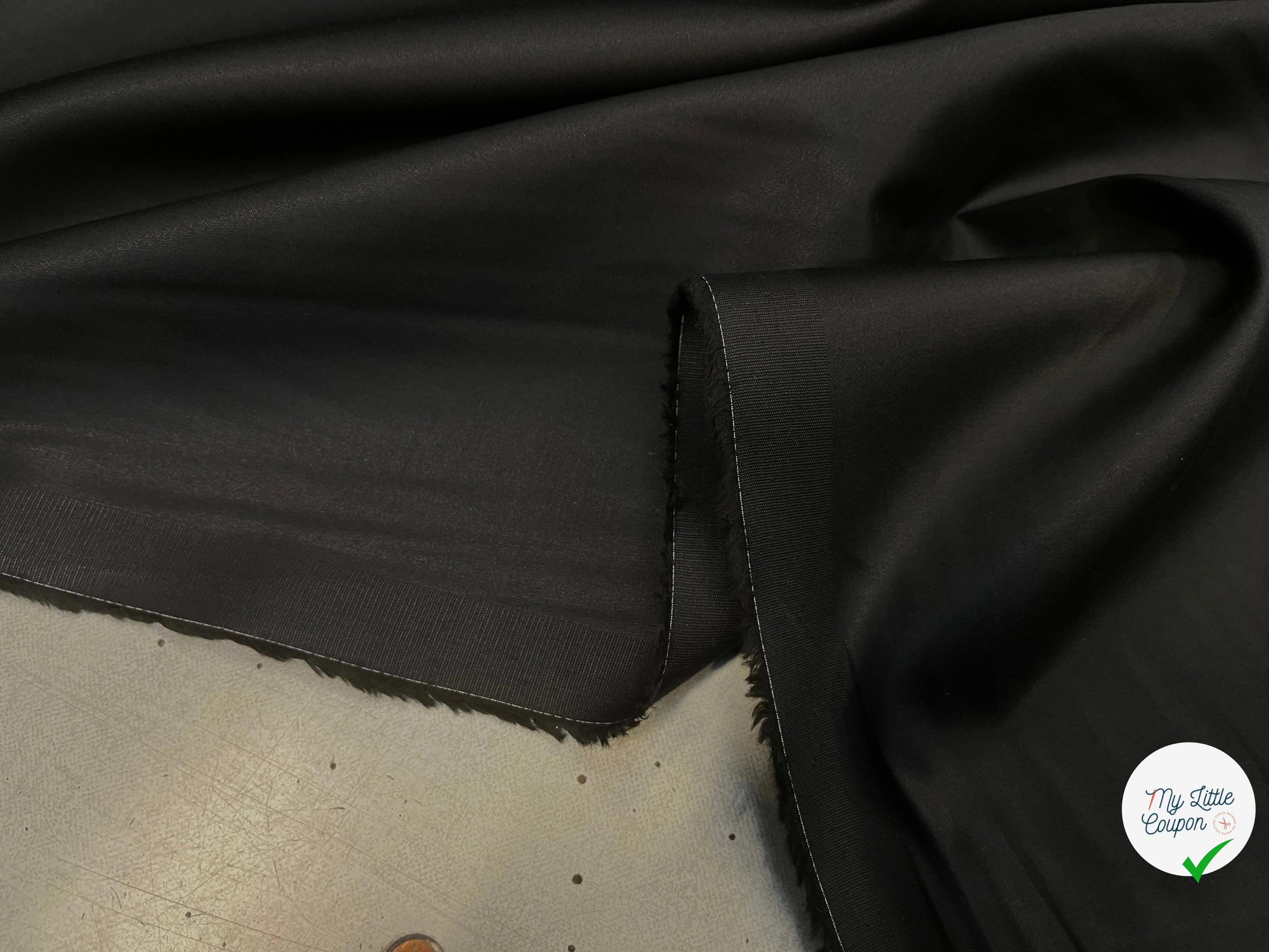 POPELINE DE COTON LISSE NOIR 152CM - My Little Coupon