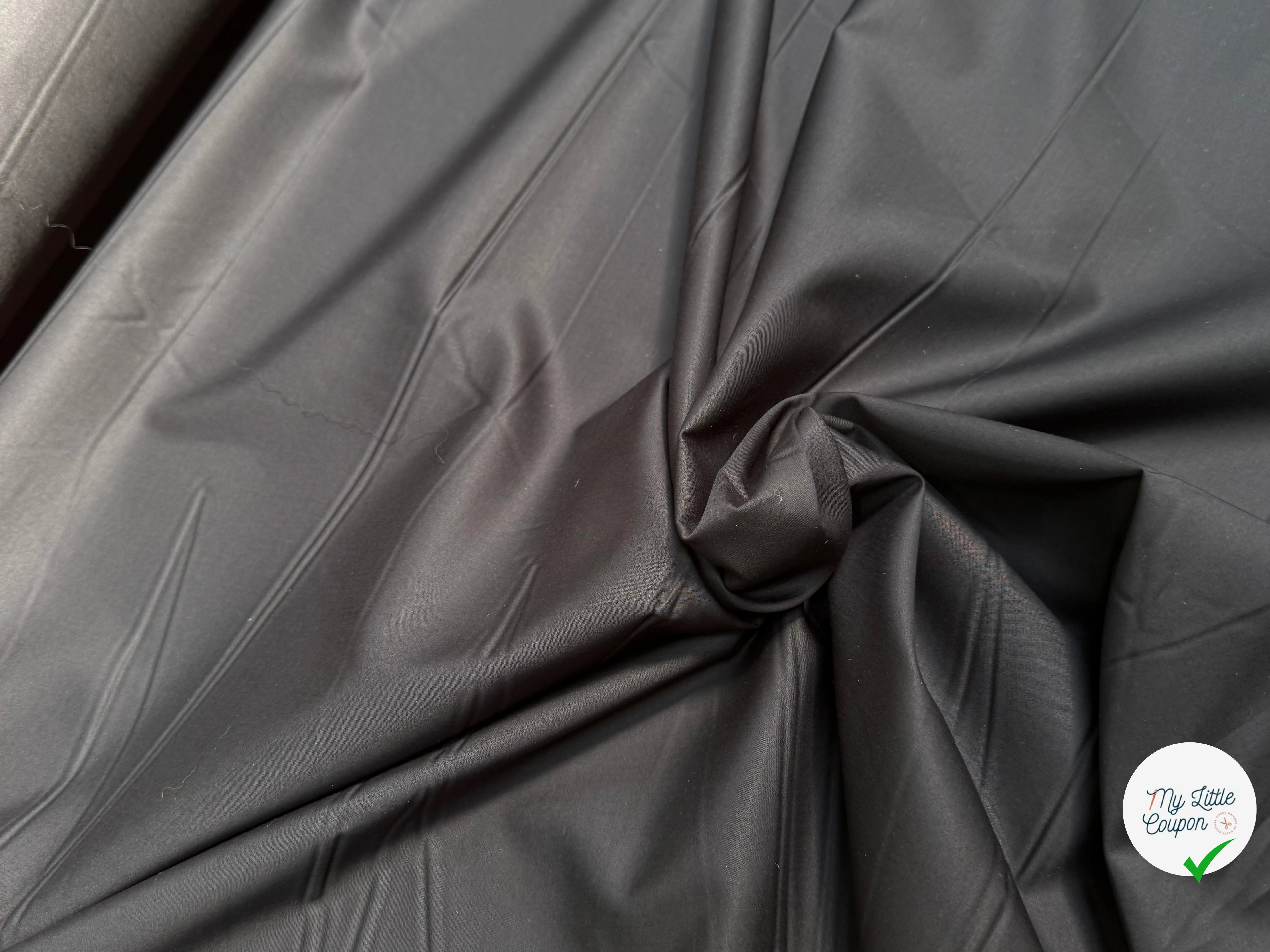 POPELINE DE COTON LISSE QUALITÉ COUTURE NOIR 200 - My Little Coupon