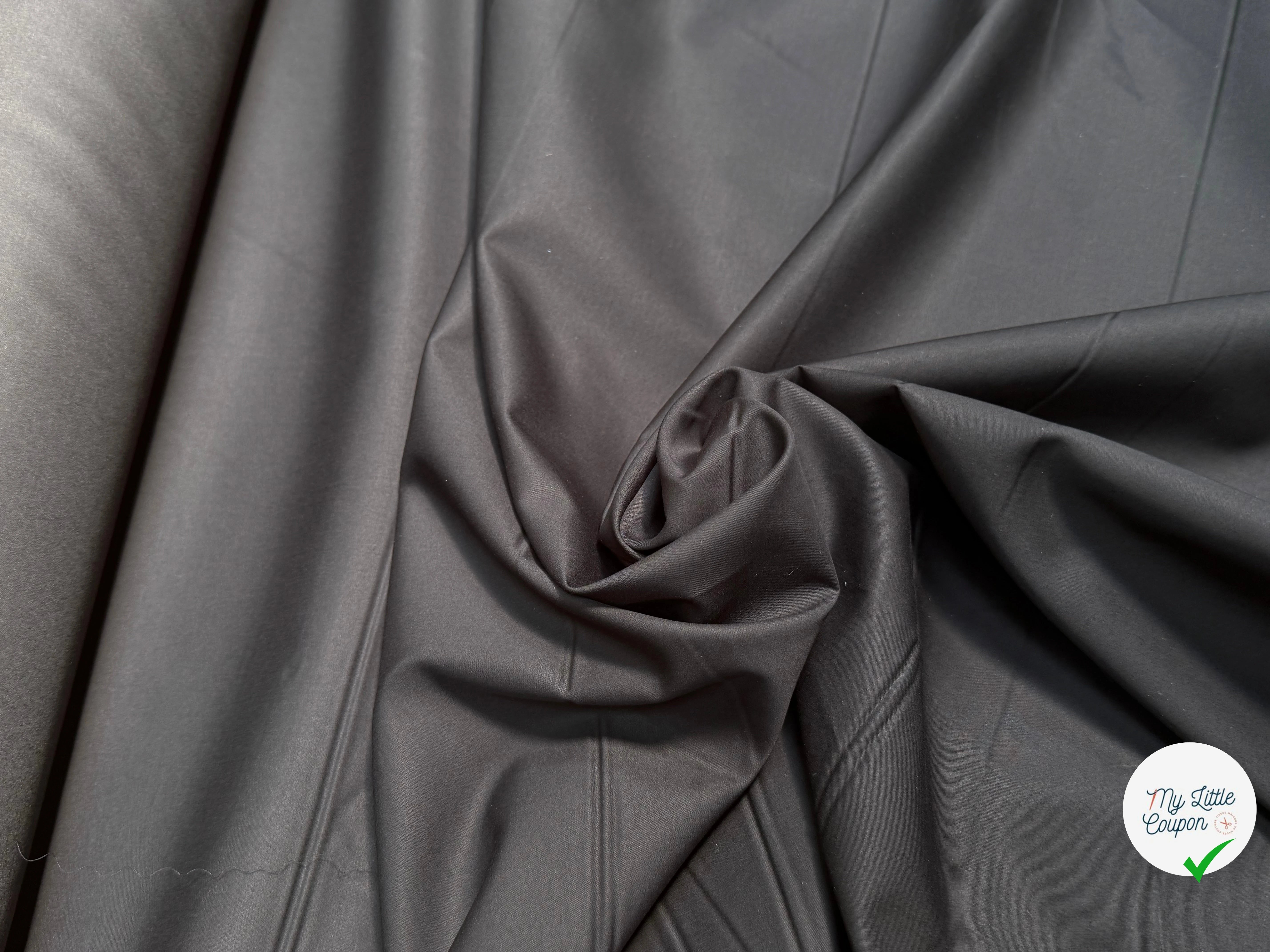 POPELINE DE COTON LISSE QUALITÉ COUTURE NOIR 200 - My Little Coupon