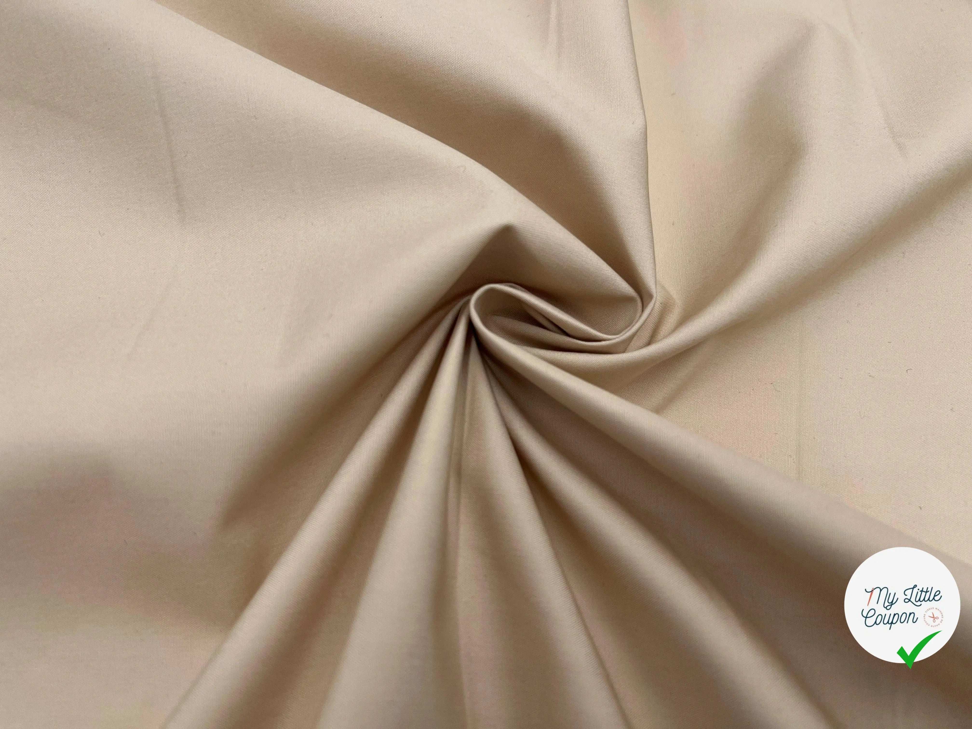 POPELINE DE COTON LOURDE BEIGE SABLE - My Little Coupon - tissu - coudre