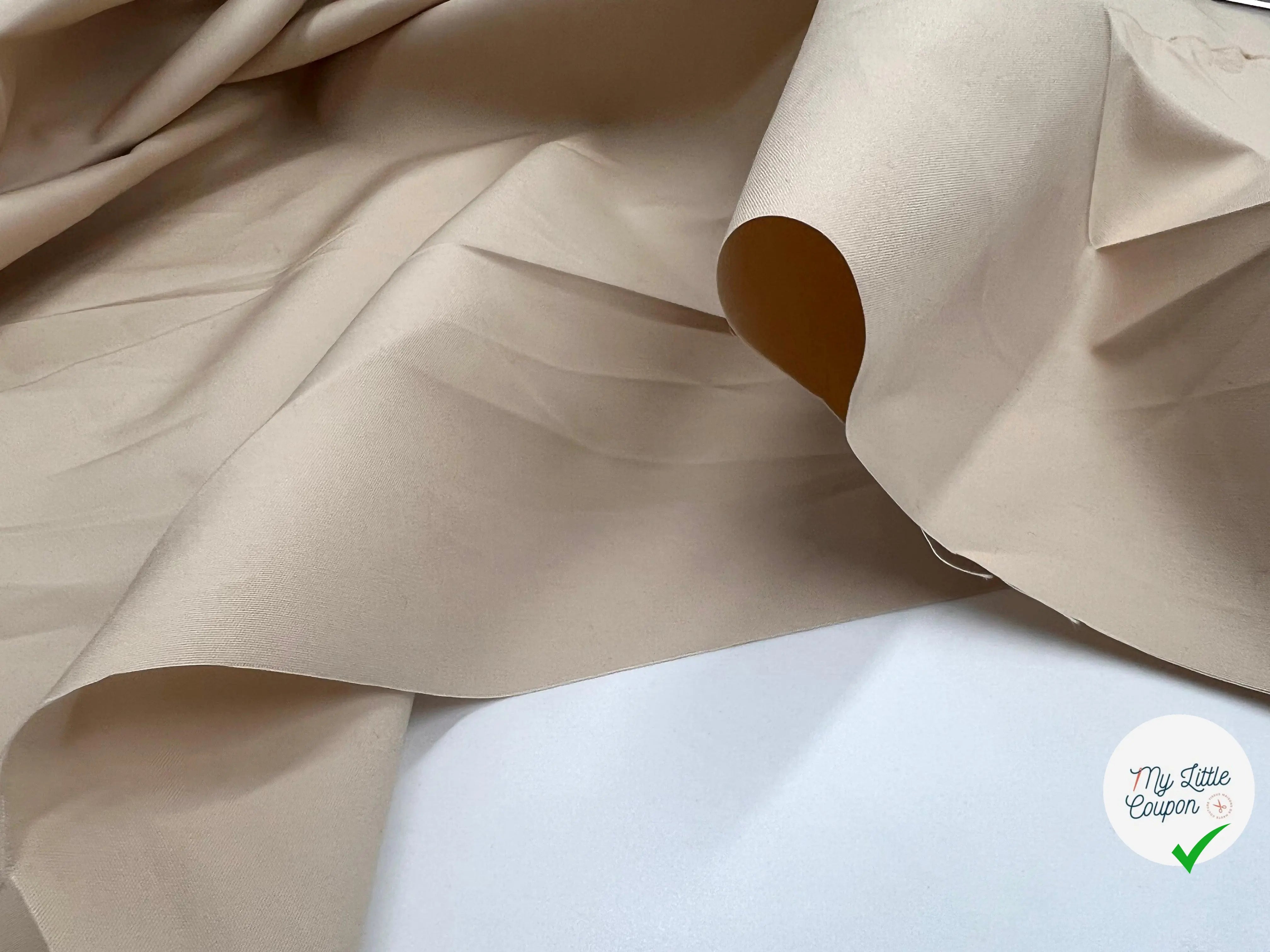 POPELINE DE COTON LOURDE BEIGE SABLE - My Little Coupon - tissu - coudre