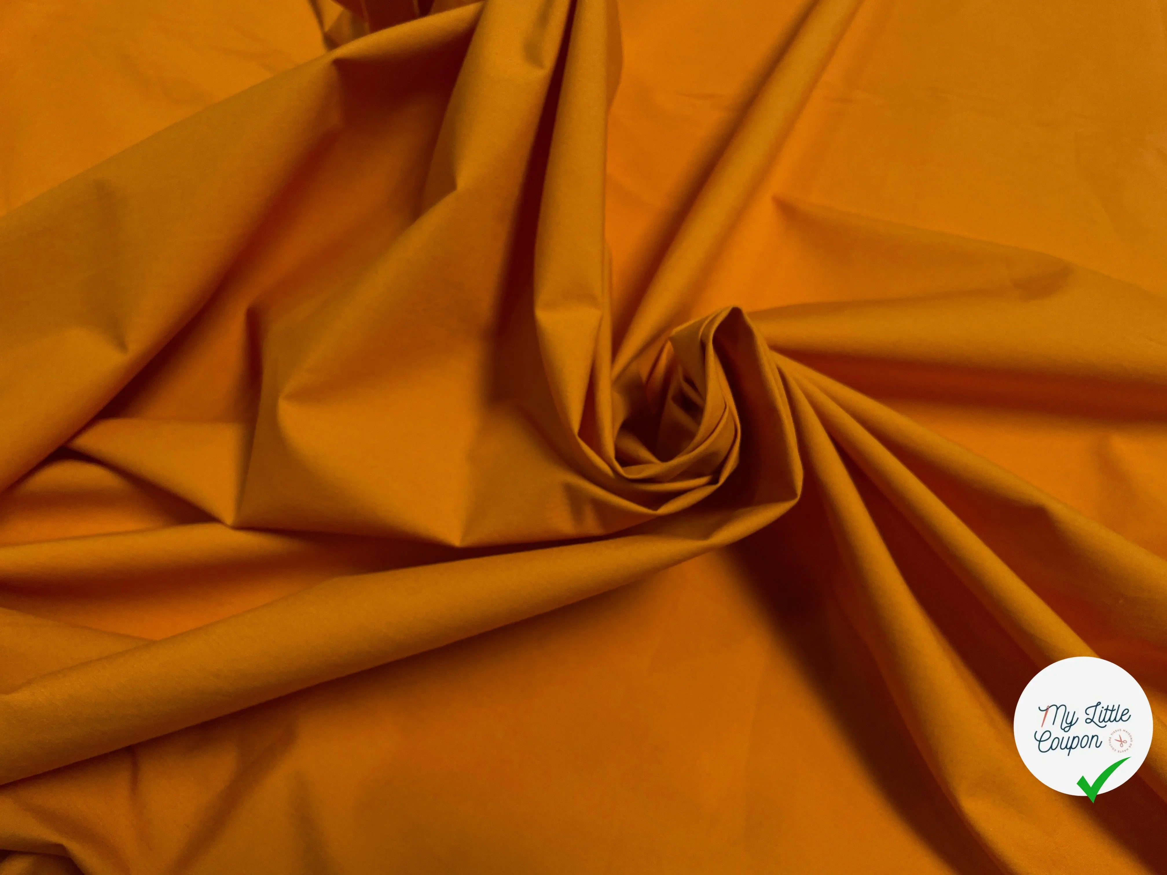 POPELINE DE COTON LOURDE ORANGE POTIRON - My Little Coupon - tissu - coudre