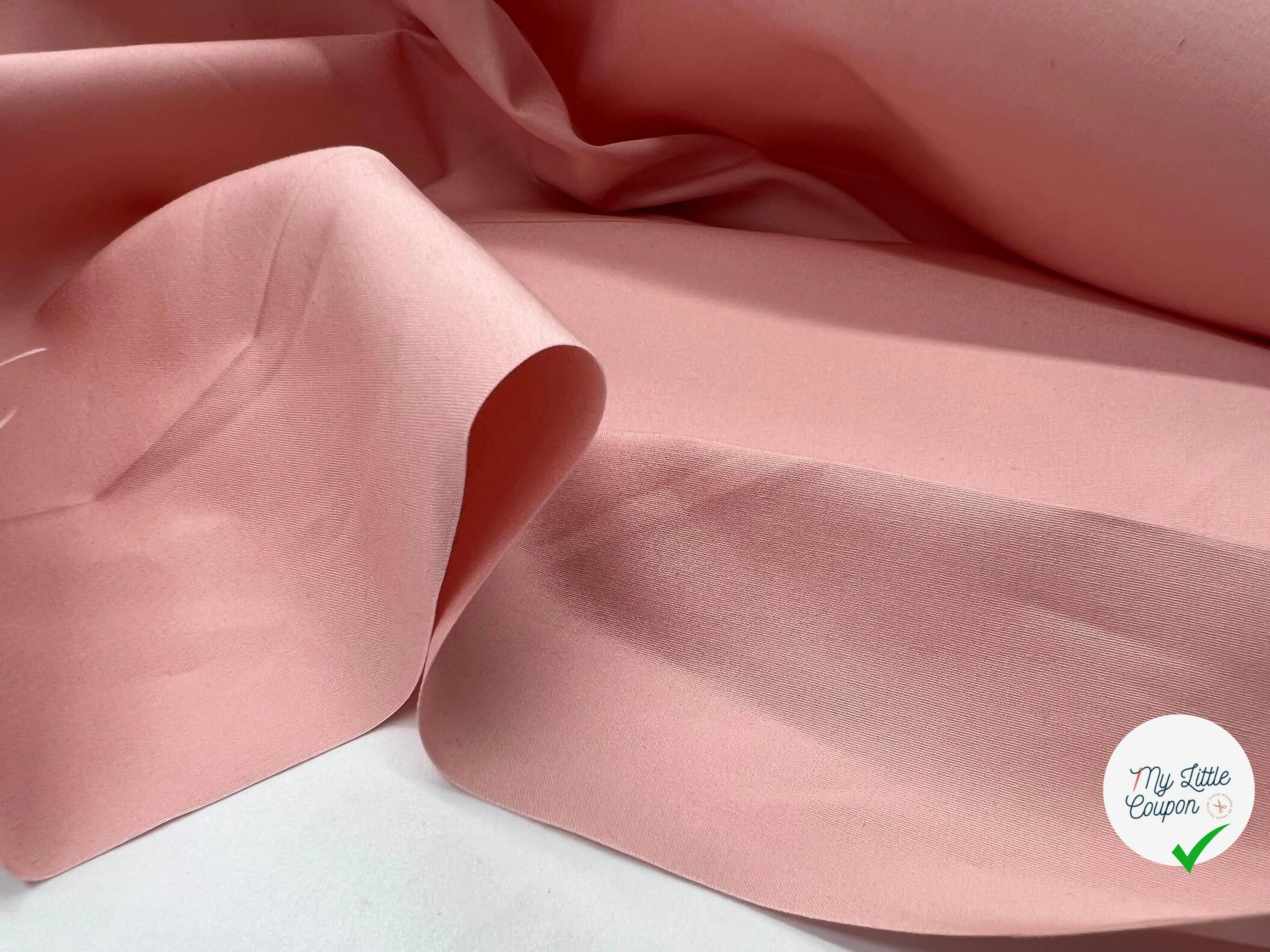 POPELINE DE COTON LOURDE ROSE SOUTENU - My Little Coupon - tissu - coudre