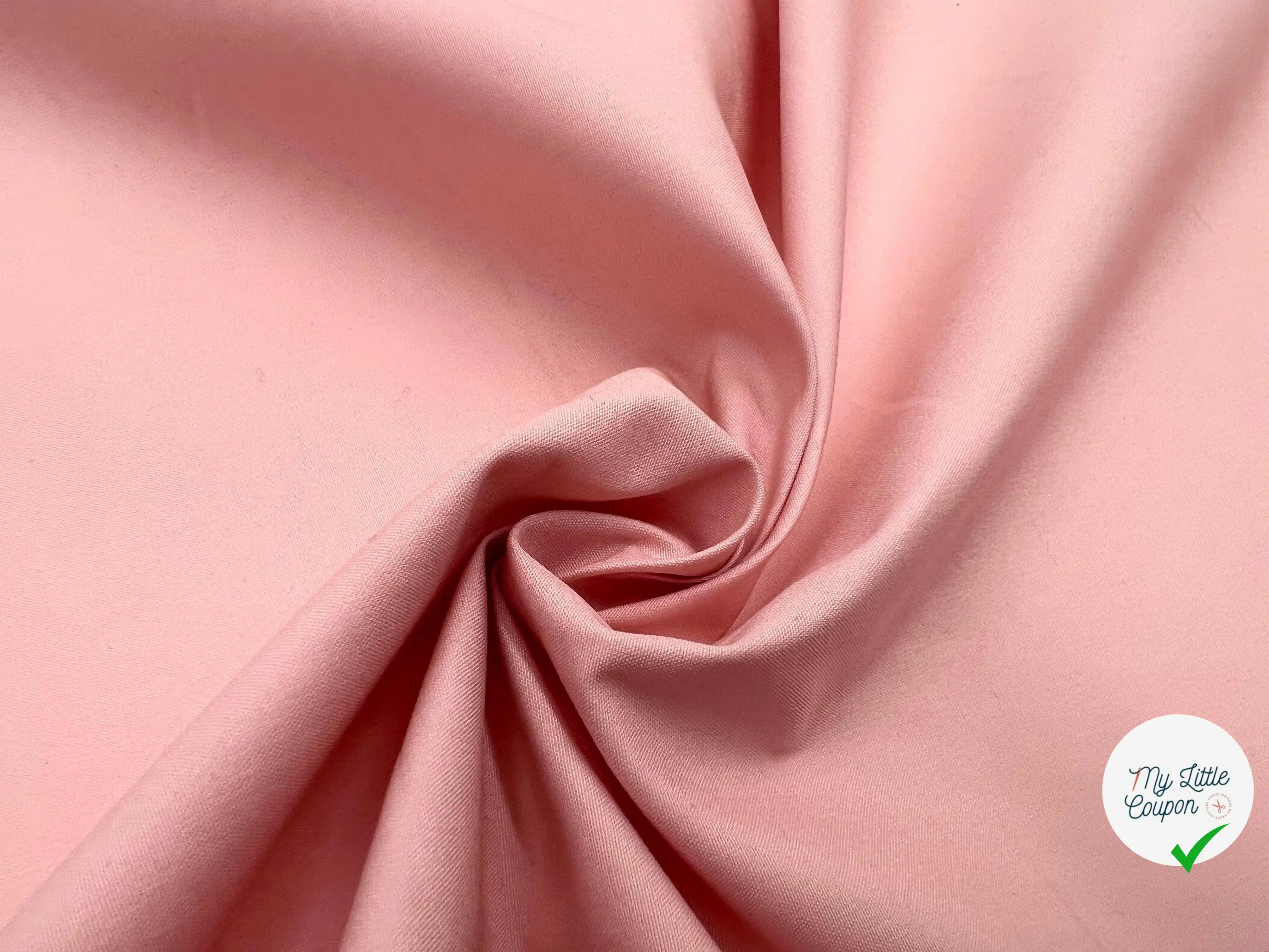 POPELINE DE COTON LOURDE ROSE SOUTENU - My Little Coupon - tissu - coudre