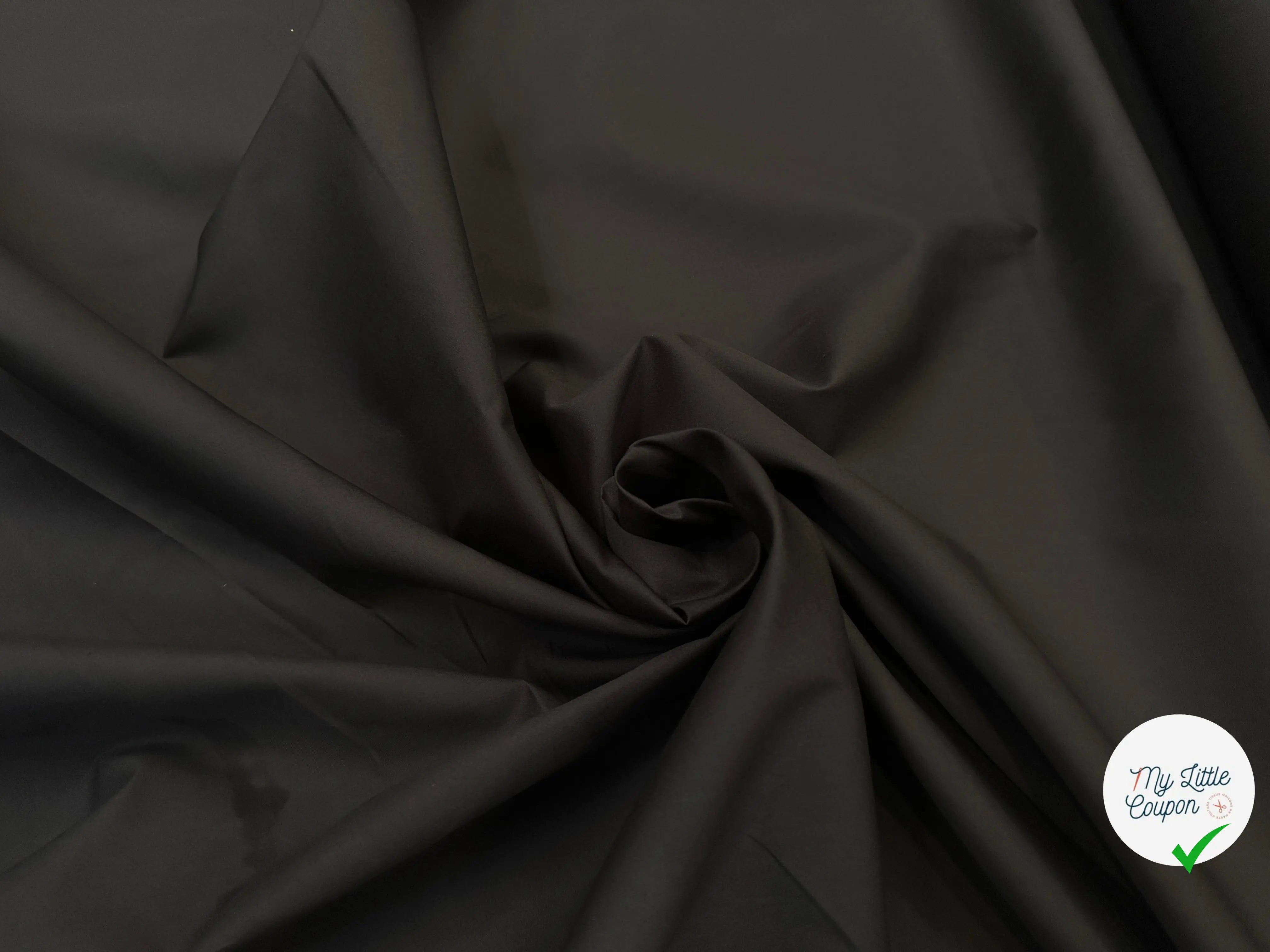 POPELINE DE COTON MARRON FONCÉ - My Little Coupon