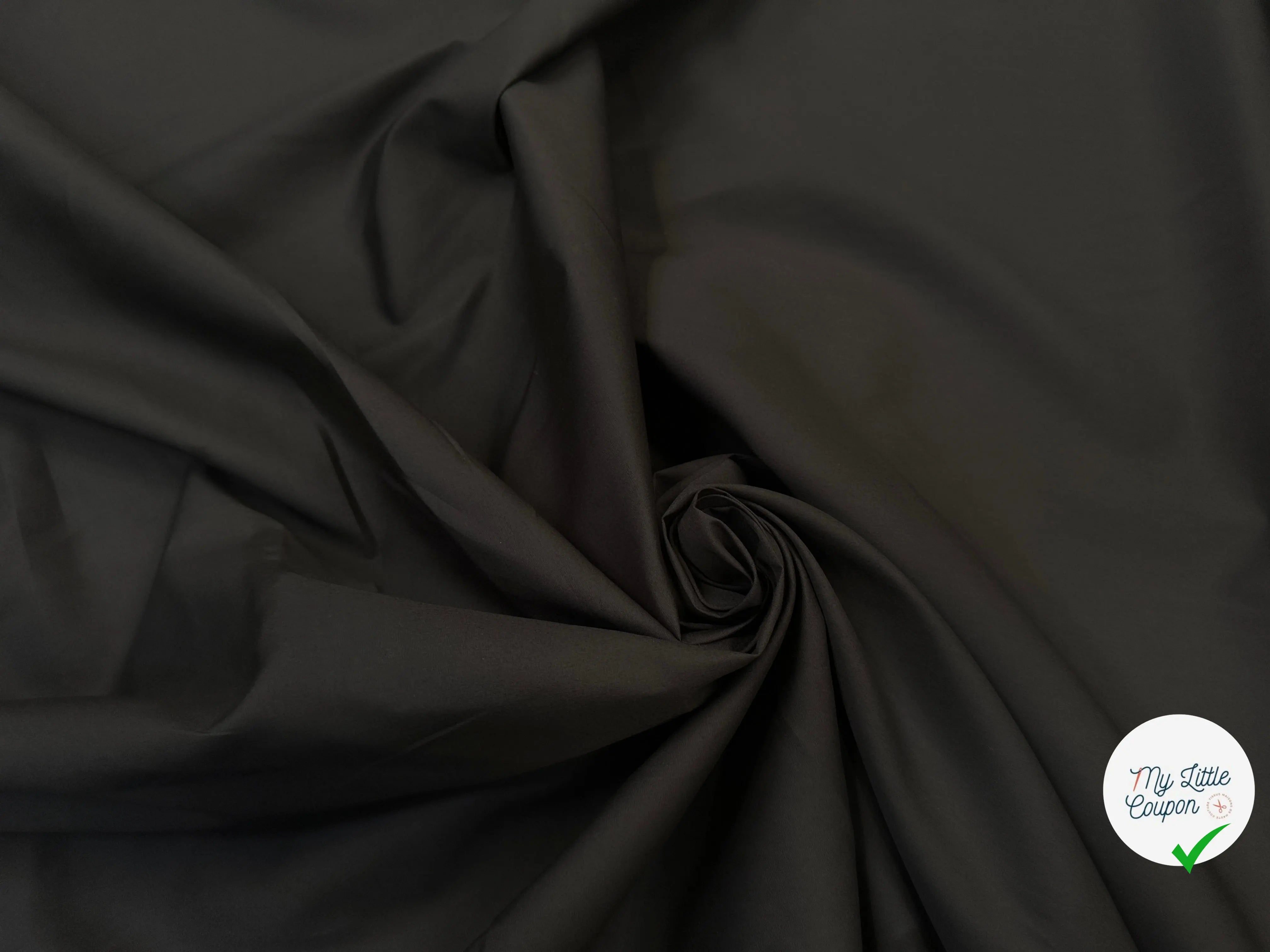 POPELINE DE COTON MARRON FONCÉ - My Little Coupon