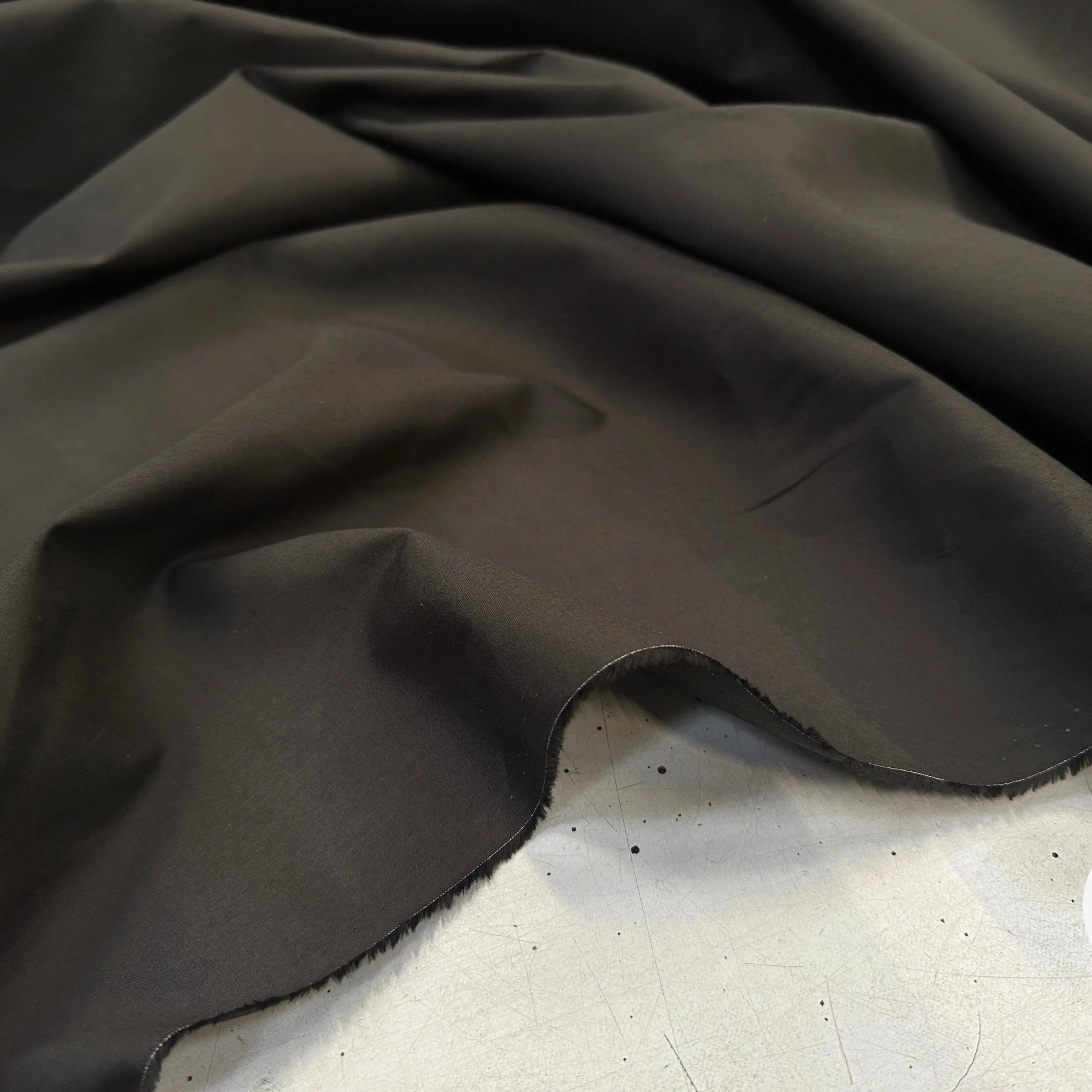 POPELINE DE COTON MARRON FONCÉ - My Little Coupon