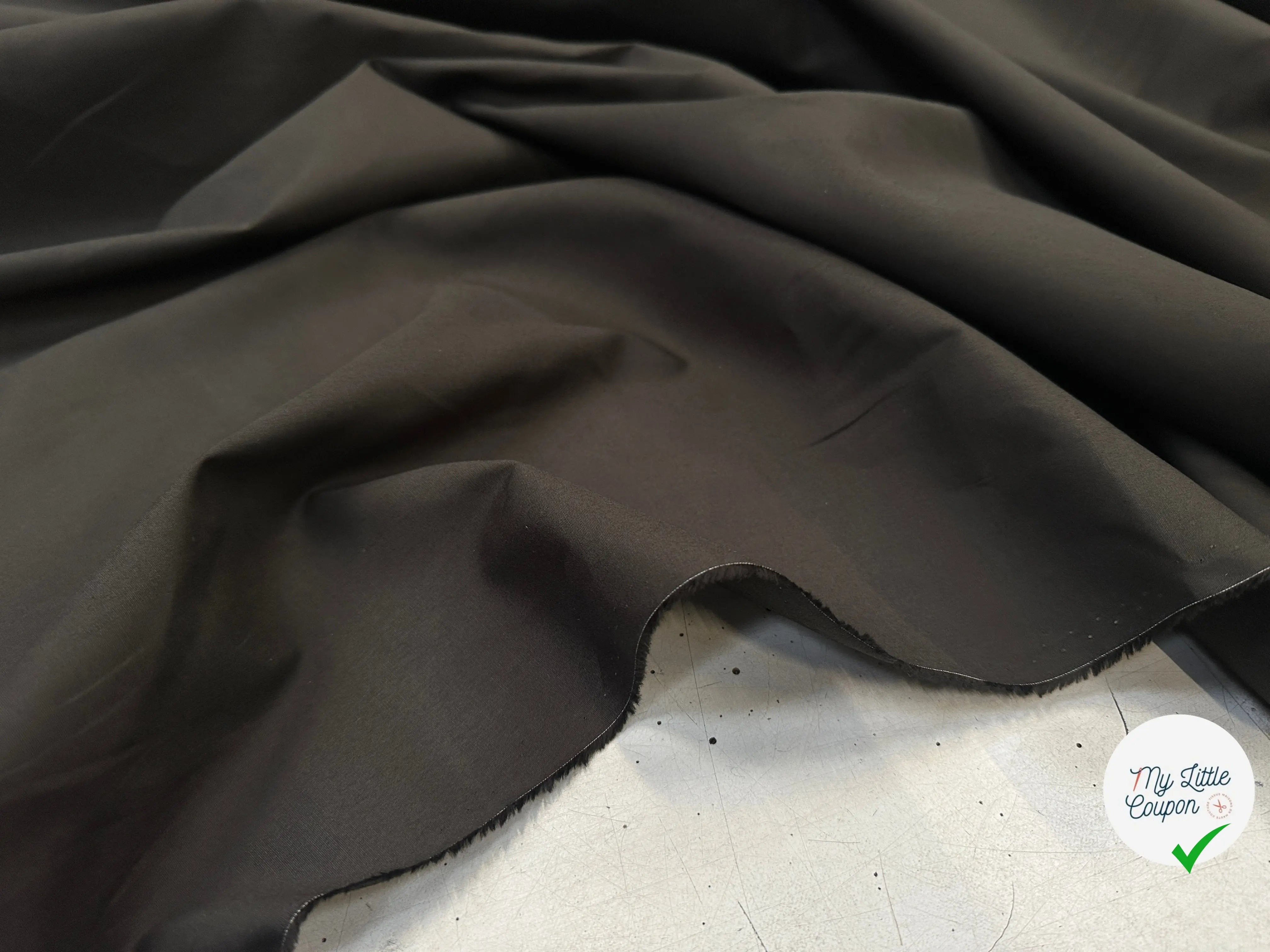 POPELINE DE COTON MARRON FONCÉ - My Little Coupon