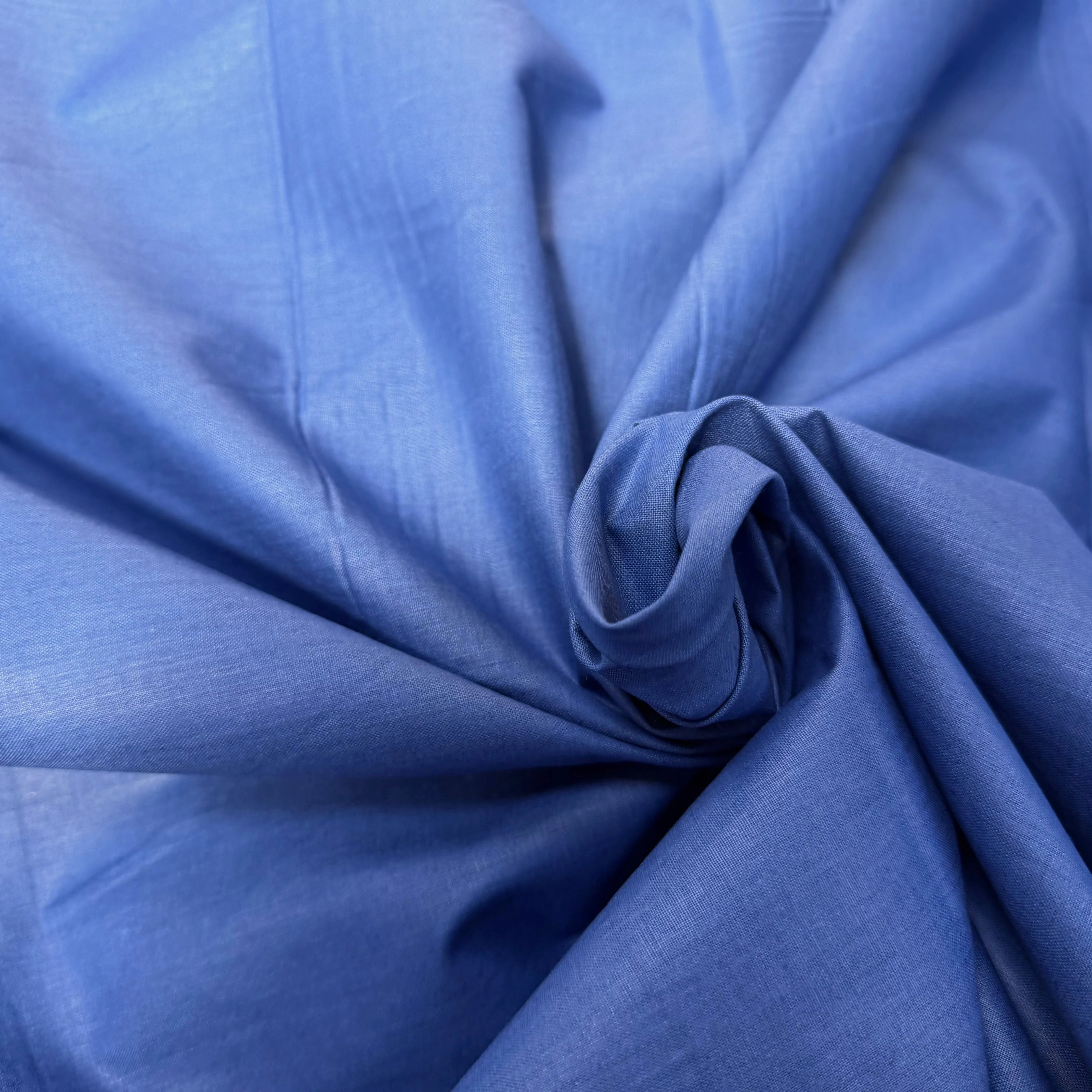 POPELINE DE COTON MERCERISÉ DOUBLE LAIZE BLEU - My Little Coupon