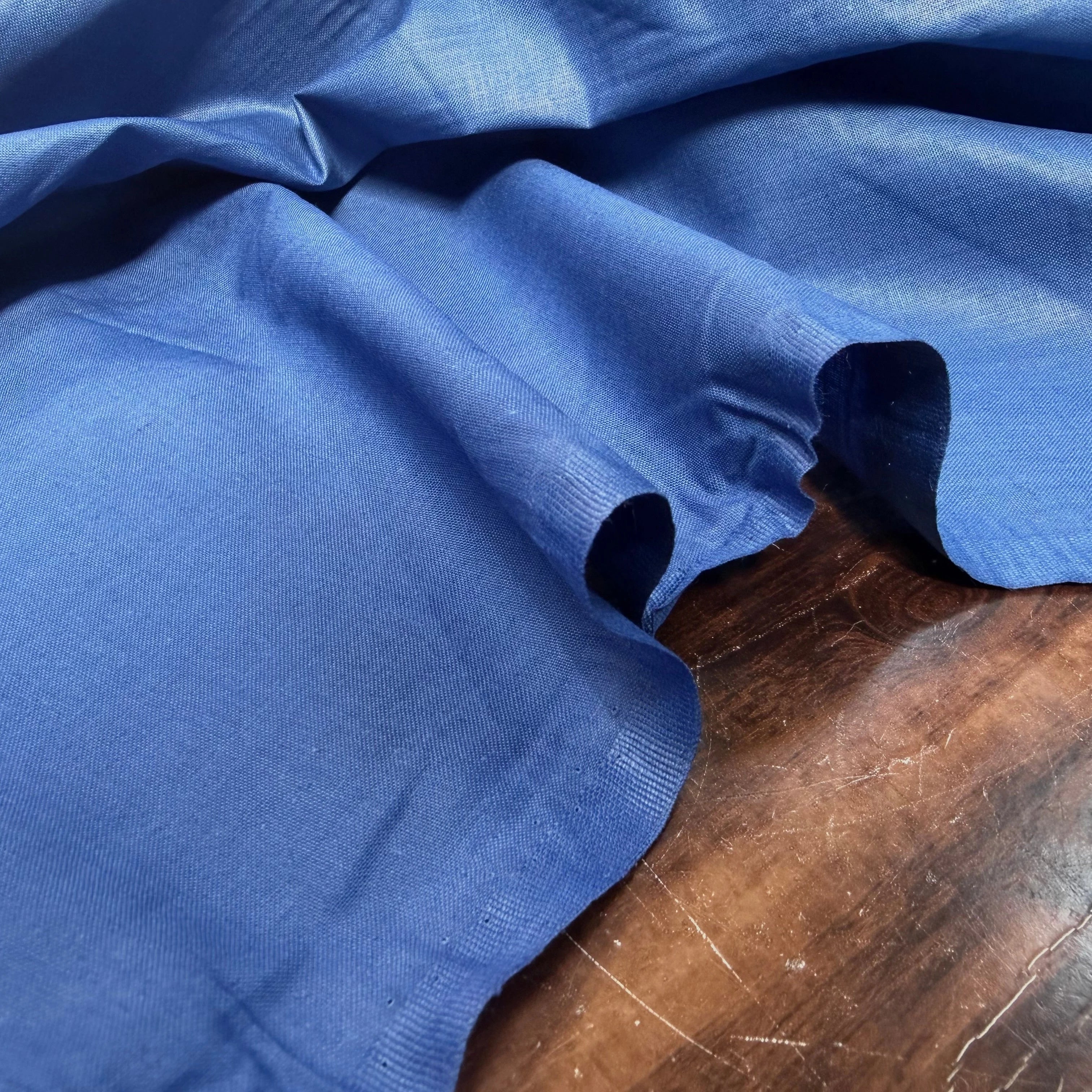 POPELINE DE COTON MERCERISÉ DOUBLE LAIZE BLEU - My Little Coupon